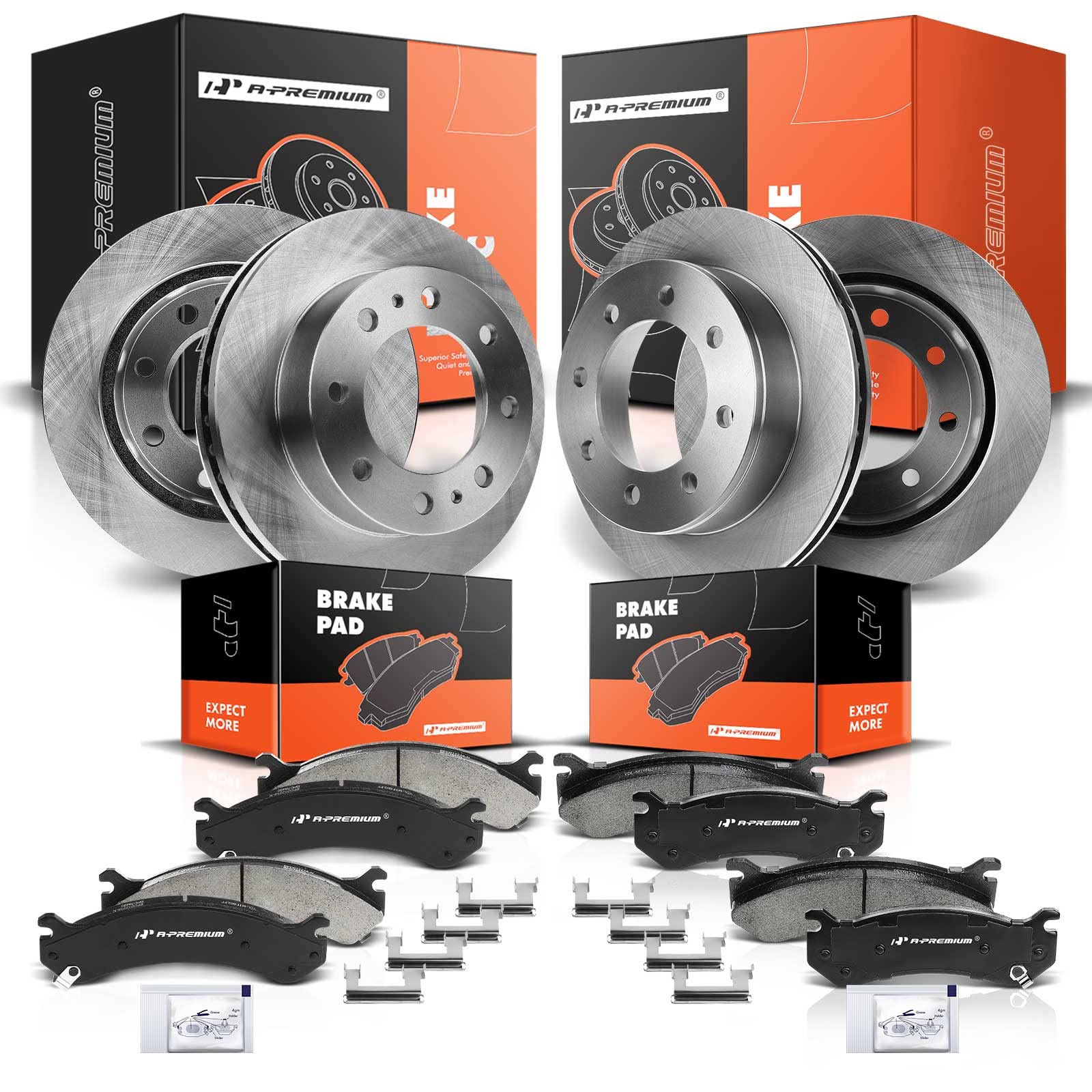 A-Premium Front and Rear Vented Disc Brake Rotors