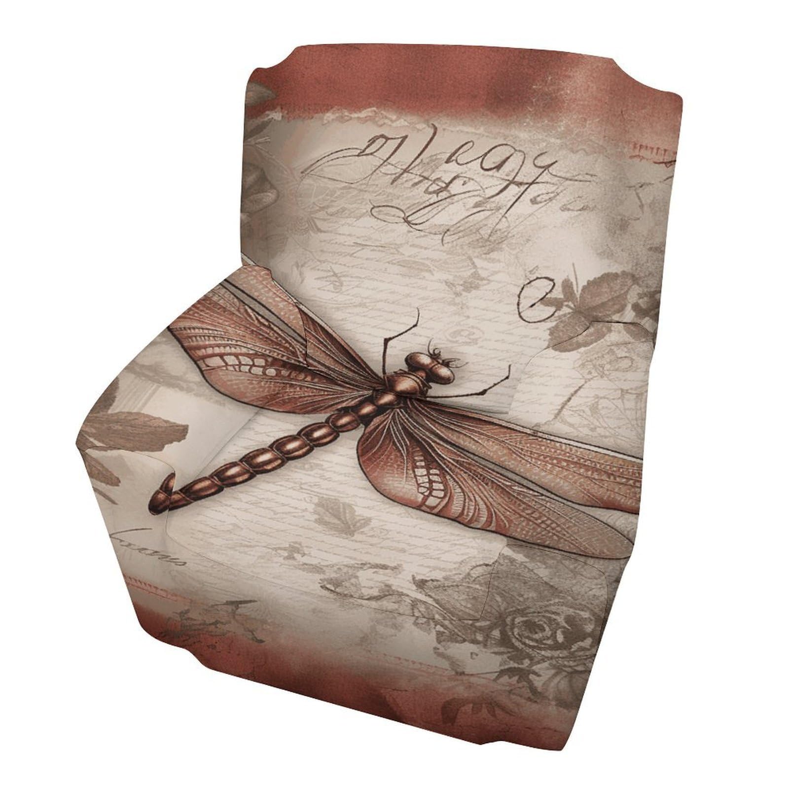 Fodpand Style Dragonfly Bee2 Sofa Cover Soft 1 Seater Sofa Slipcover For Pets Washable,Couch Cover With Elastic Straps Furniture Protector