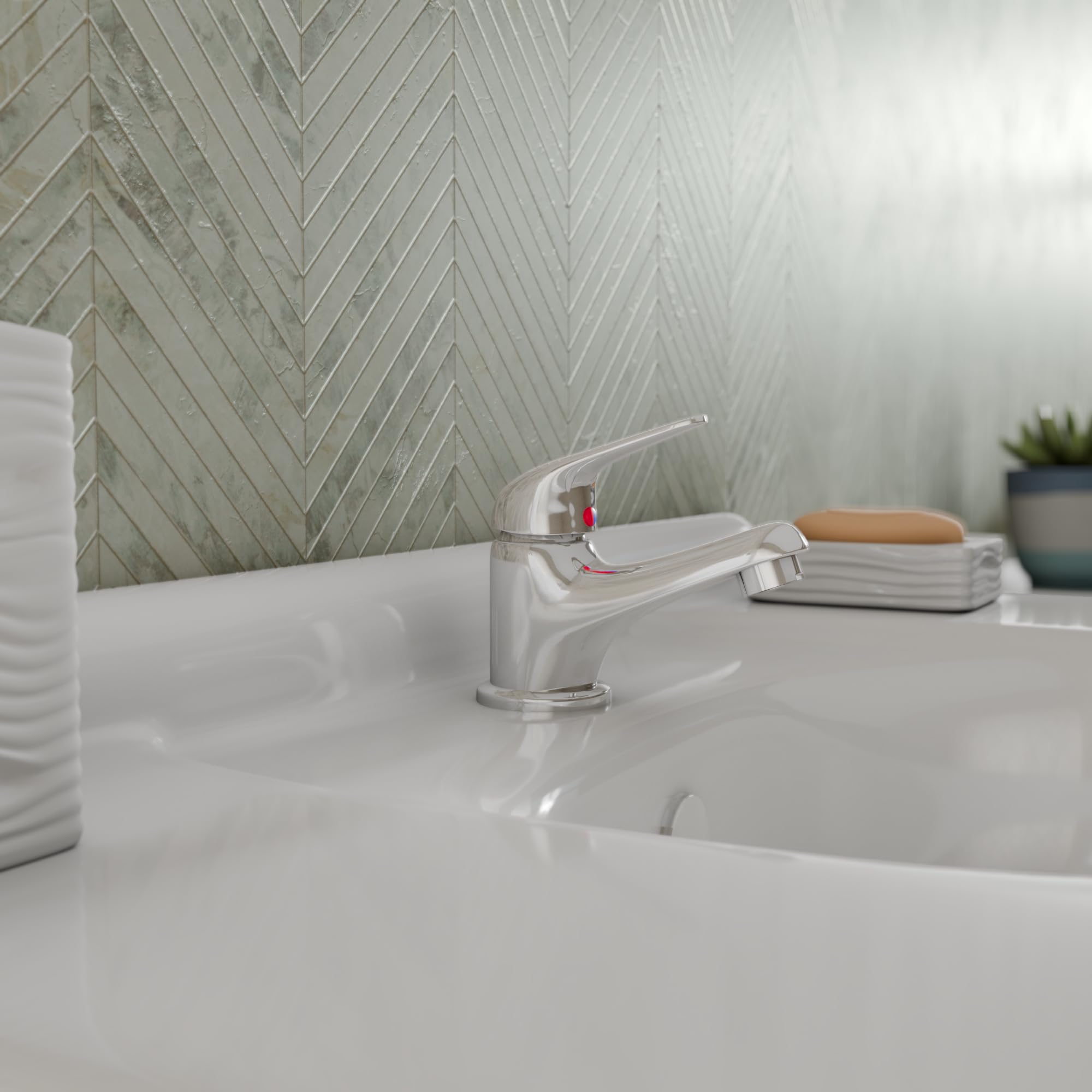 VeeBath Eco/Prima Mono bateria umywalkowa bateria łazienkowa umywalka umywalka jednouchwytowa mosiężna bateria mieszająca z wyskakującymi odpadami - chrom