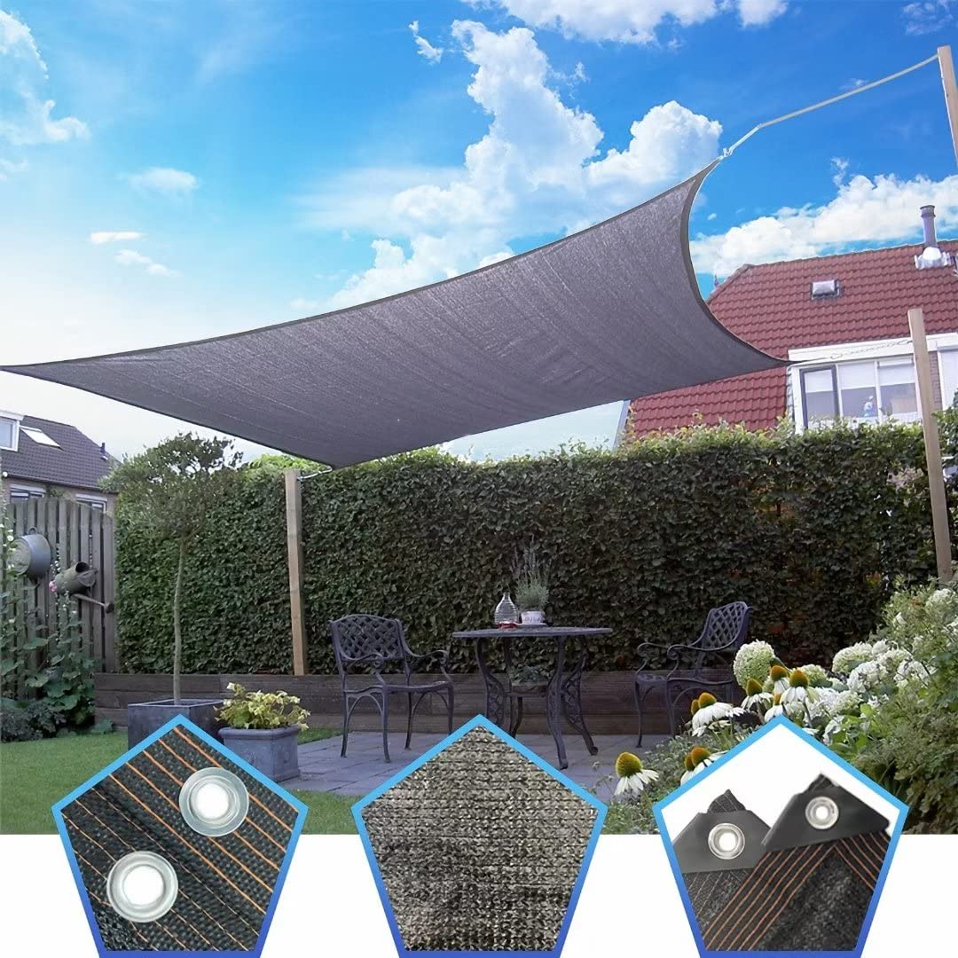 Rete Ombreggiante QOFLY 2x3m Nero Protezione Solare Telo Ombra Traspirante Anti-Età con Occhielli