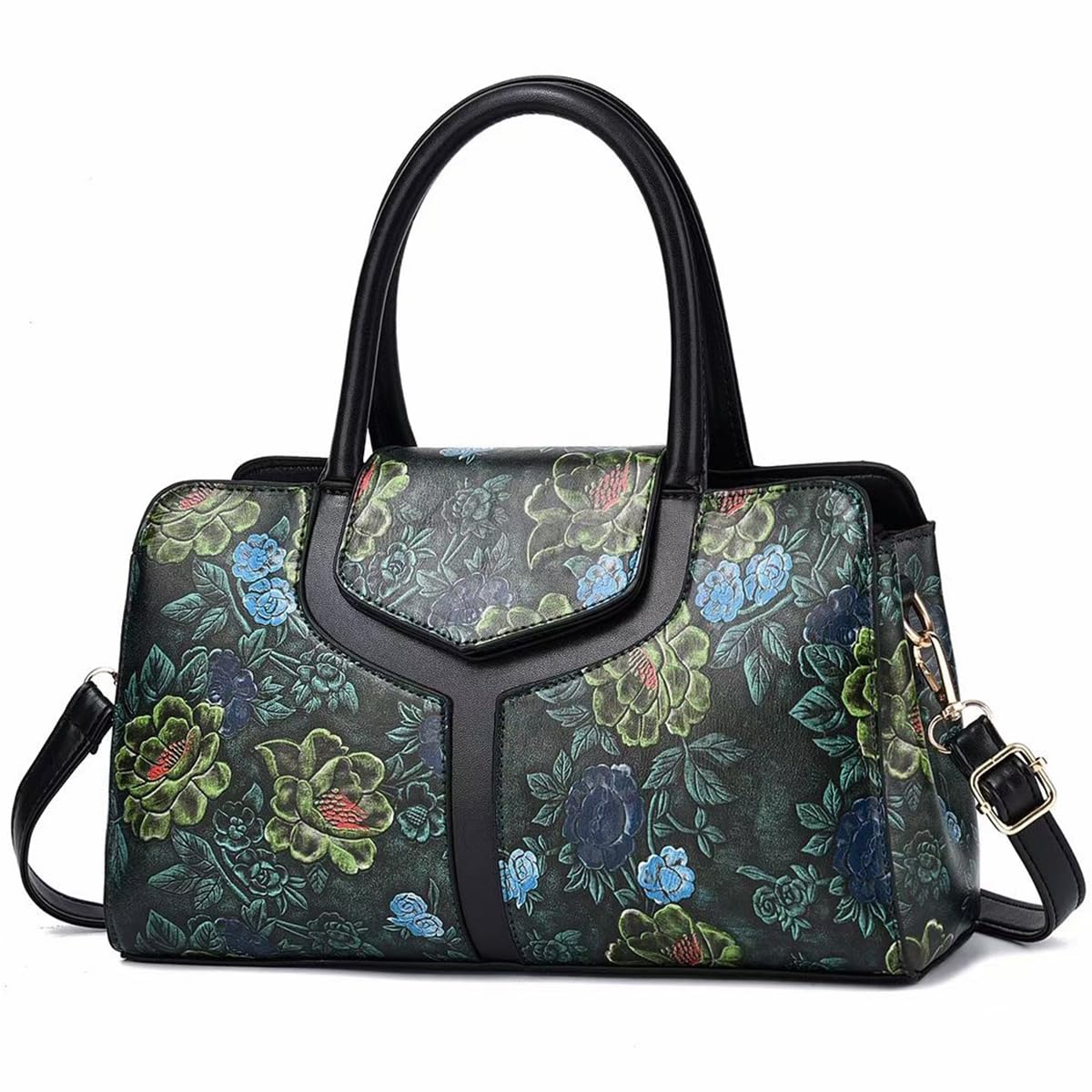 Newphoria P64 Floral Printed PU Leather Handbags - Y Stitch Stylish Medium Totte Bag for Women, Versatile Shoulder Messenger Purse for Women - Ladies Hand Bags for Women with Small & Large Strap (B0CLHB9CJ6) Amazon Price History, Amazon Price Tracker