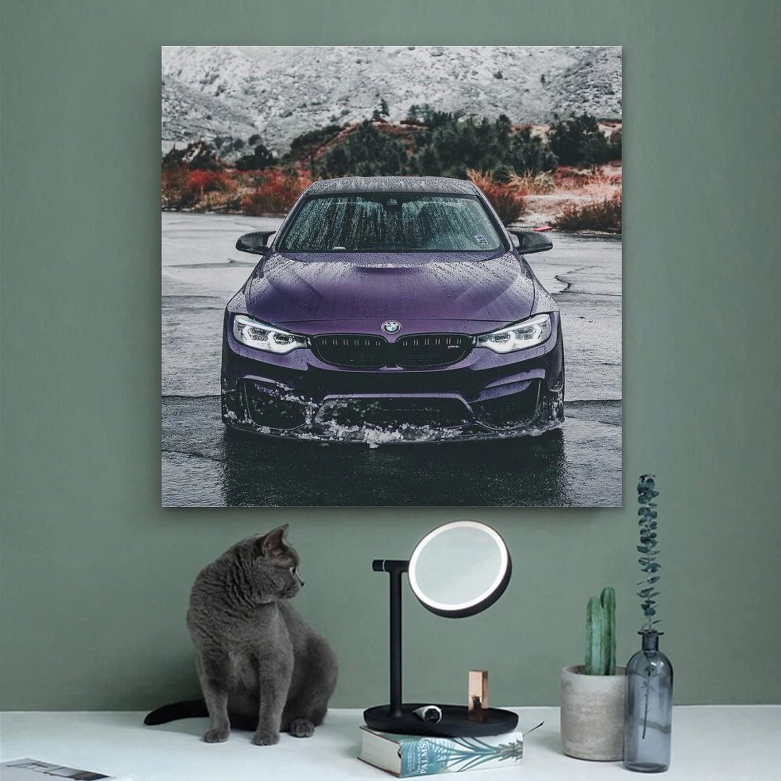 JIYUN Poster de voiture de sport allemande BMW M4 G80 F82 - Peinture décorative sur toile - Décoration murale moderne pour chambre à coucher - 50 x 75 cm JIYUN Poster de voiture de sport allemande BMW M4 G80 F82 - Peinture décorative sur toile - Décoration murale moderne pour chambre à coucher - 50 x 75 cm