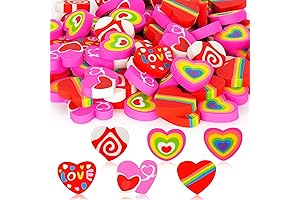 42PCS Kids Heart Erasers Bulk