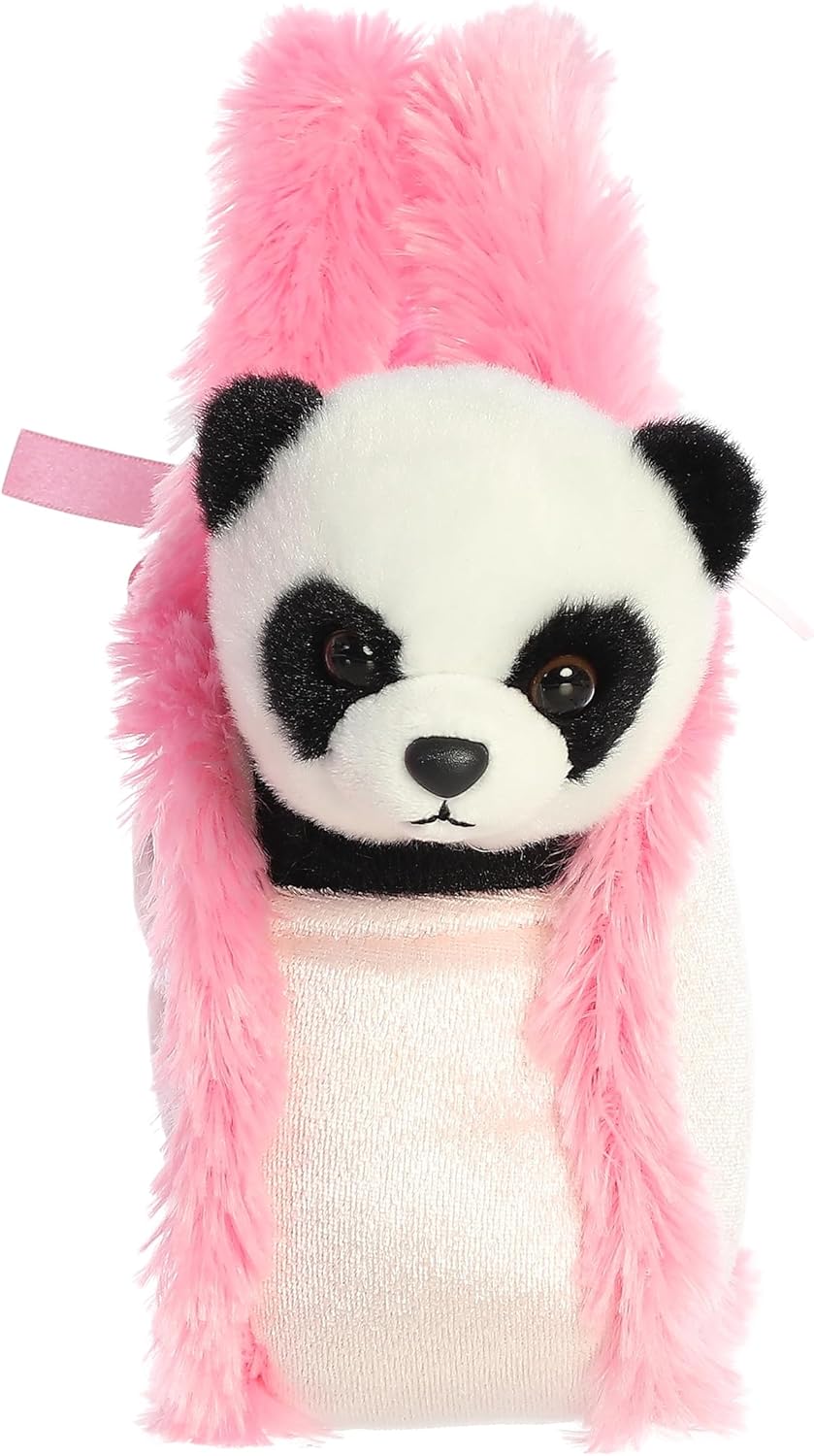 Aurora® Fashionable Fancy Pals™ Zoo Collection Stuffed Animal - Plush with Stylish Purse for Dress Up Fun - Perfect for Kids 3+ Years, Costumes, and Birthdays - Panda 7 Inches - Image 3