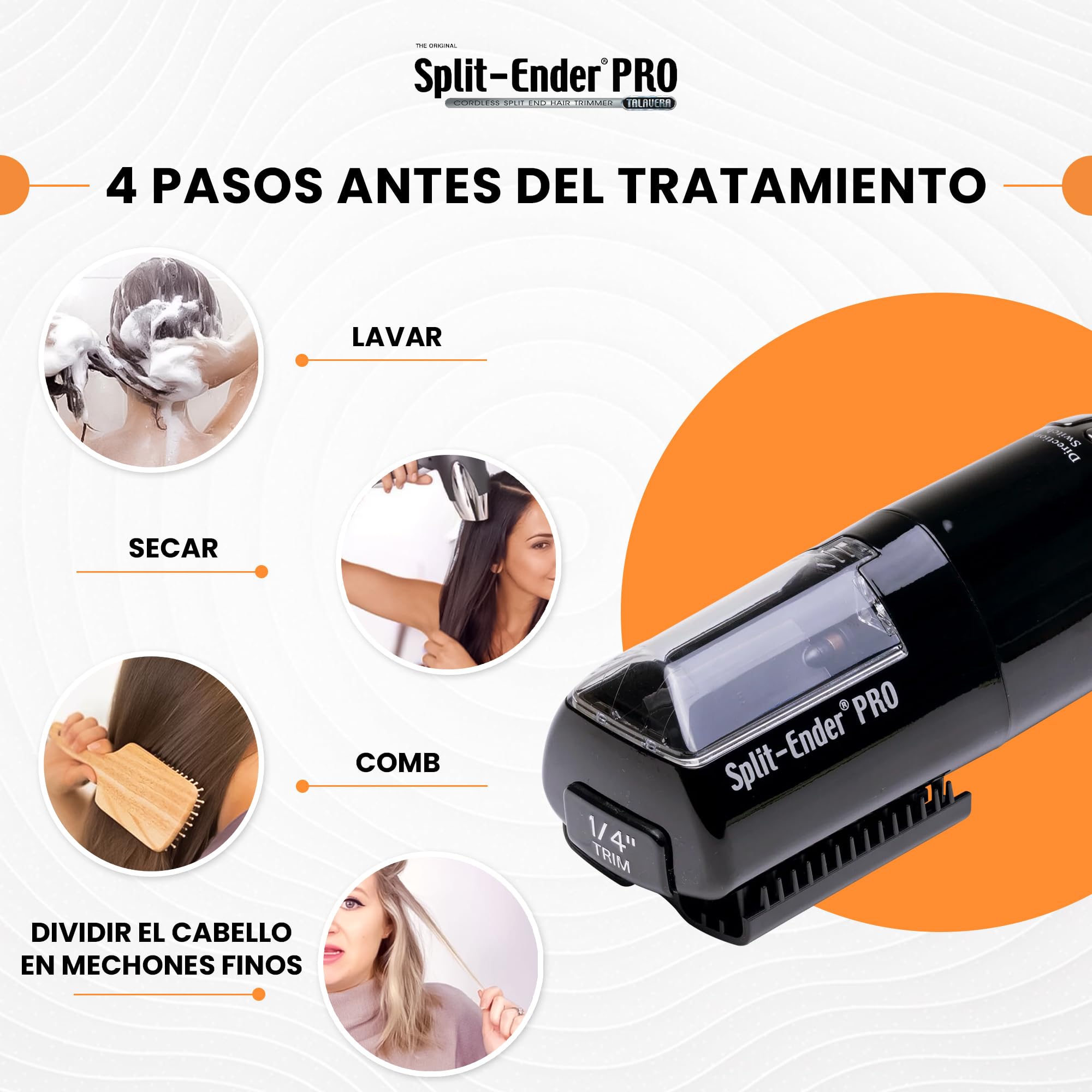 Split Ender Pro Salon - Cortacésped profesional inalámbrico para puntas abiertas secas, dañadas y quebradizas, color negro