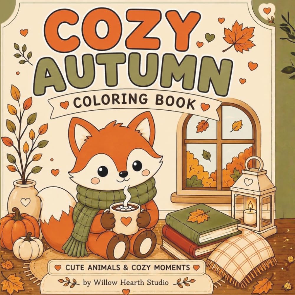 Cozy Autumn Coloring Book: Cute Animals, Cozy Moments & Relaxing Autumn Vibes (Cozy Seasons Collection)