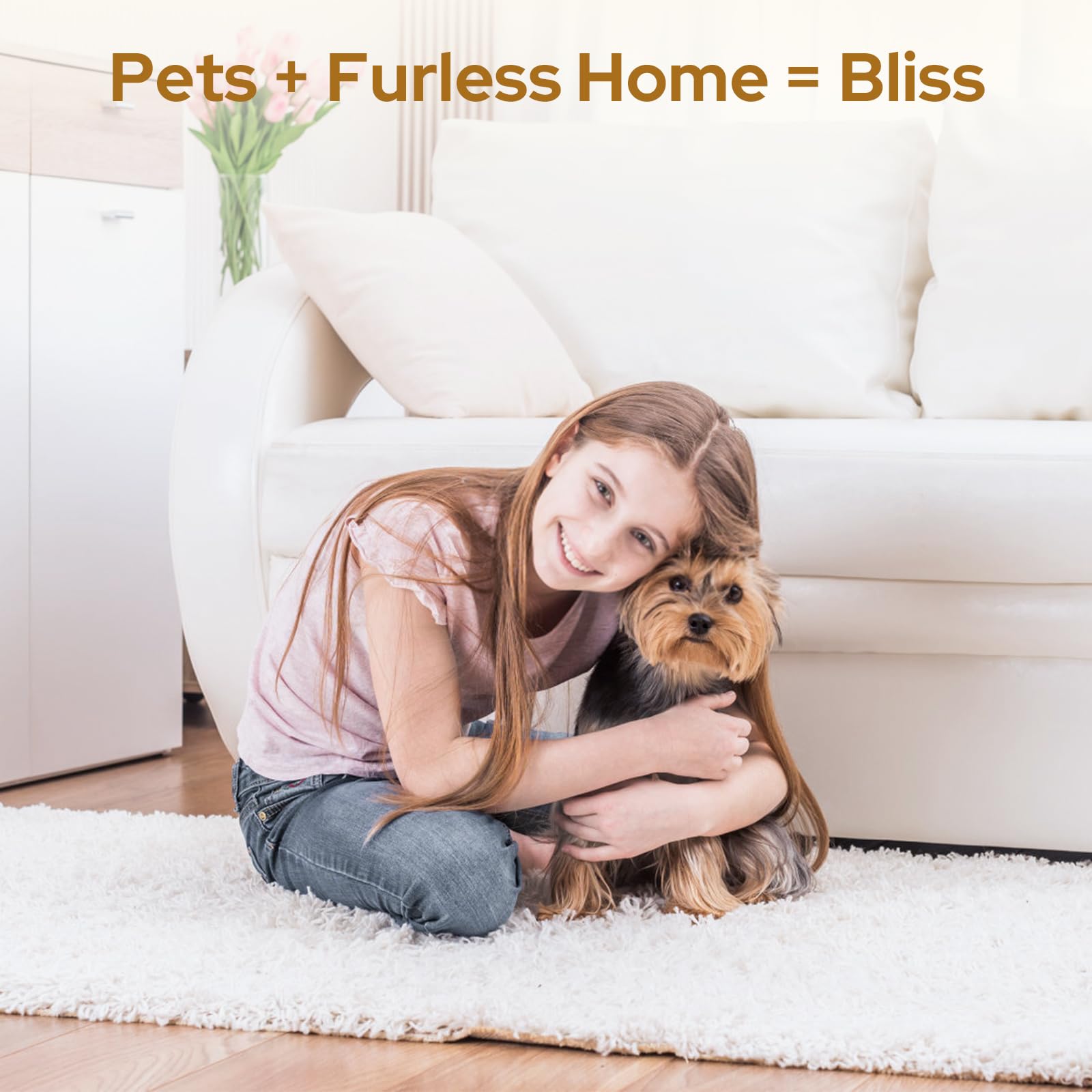 Zivacate Brosse Anti Poils Animaux Chat Chien, [Poignée Ergonomique et Self-Cleaning] Ramasse Enlève Brosse, Rouleau à Poils d'animaux, Épilateur(vêtements/canapé/Voiture/lit/Tapis)