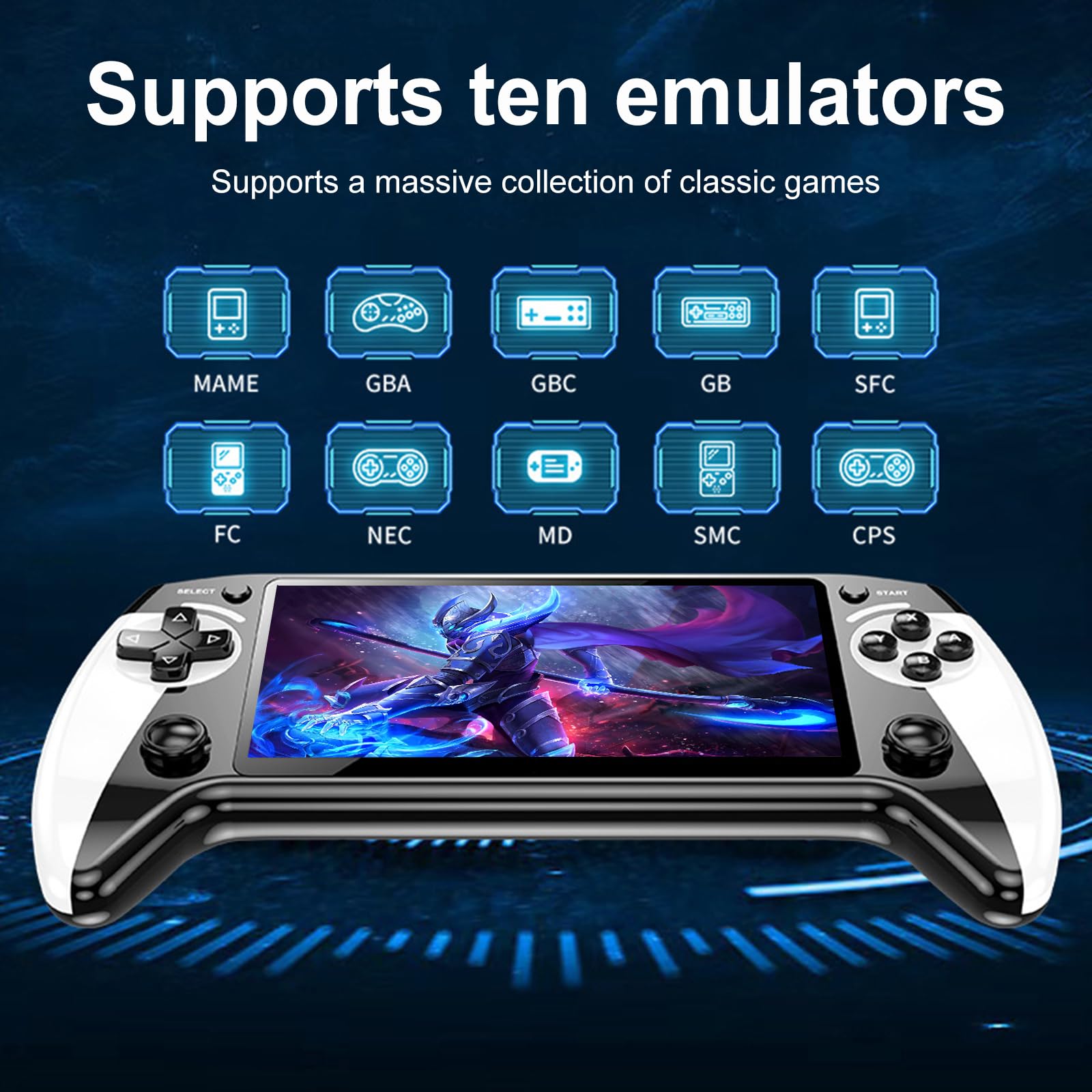 Consola de Videojuegos Retro - Compatible con más de 20,000 Juegos Clásicos, Consola Portátil con Pantalla de 5.5 Pulgadas, Reproductor de Videojuegos para Niños y Adultos, Conexión a TV