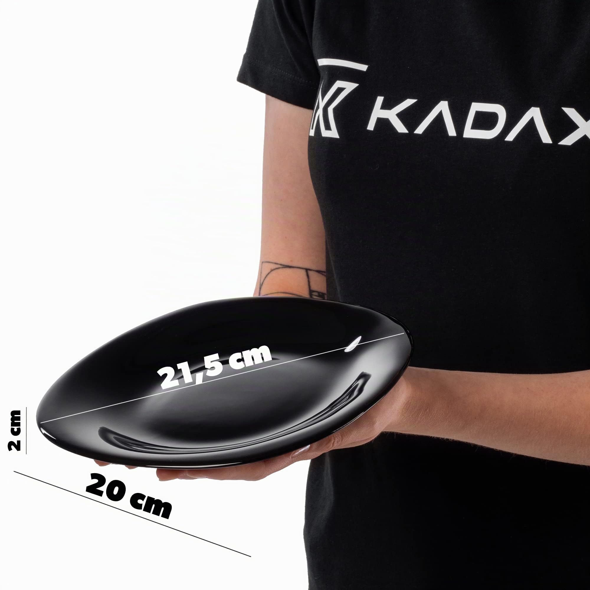 KADAX Set di stoviglie per 6 persone, 18 pezzi, servizio da tavola con piatto fondo, piatto da dessert e piatti piani, stoviglie, set di piatti (nero)