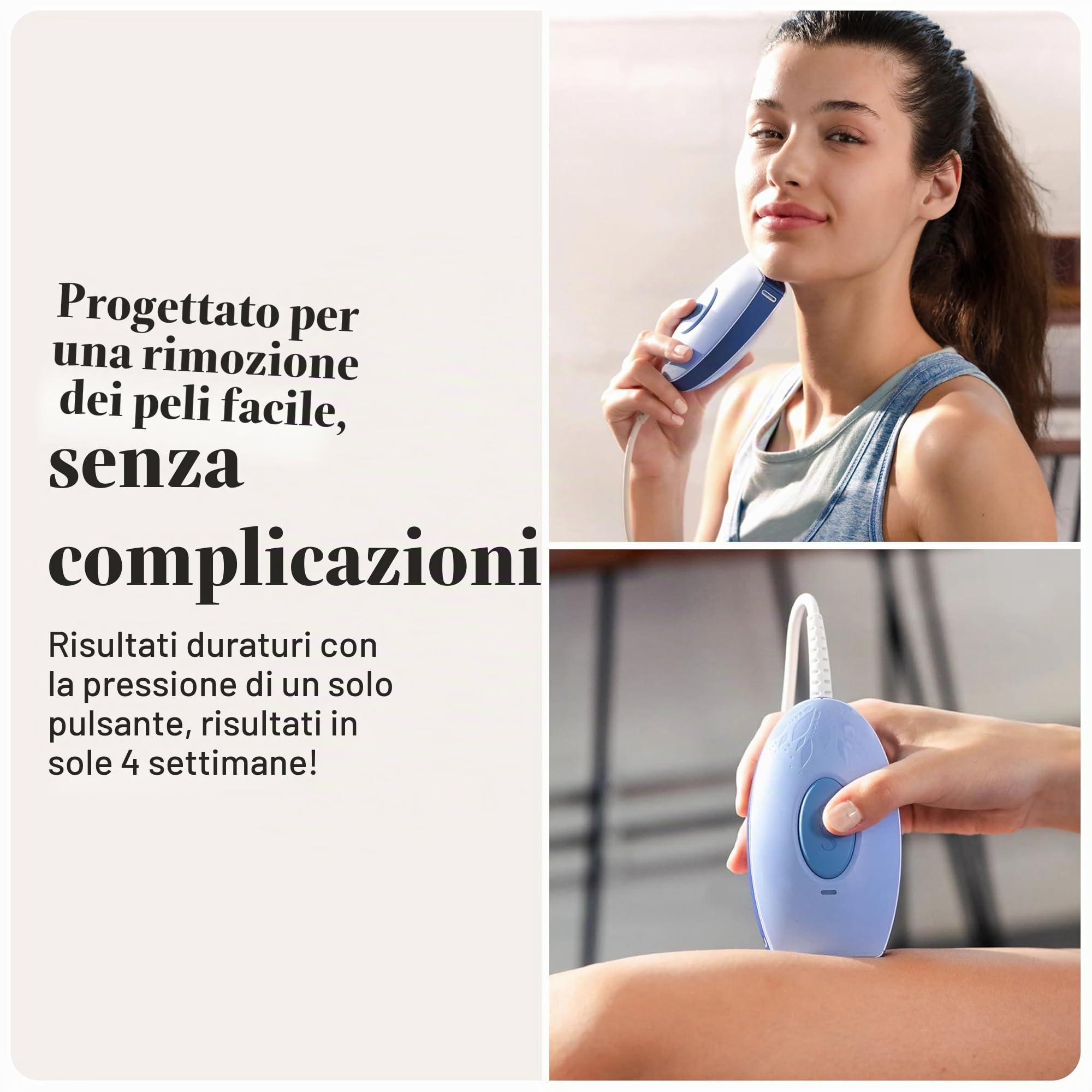 SmoothSkin Dispositivo di depilazione Pure Mini Lite IPL Blue - Depilazione laser compatta a casa per donne, sicuro per viso e corpo, riduzione permanente dei capelli, delicato e indolore, risultati