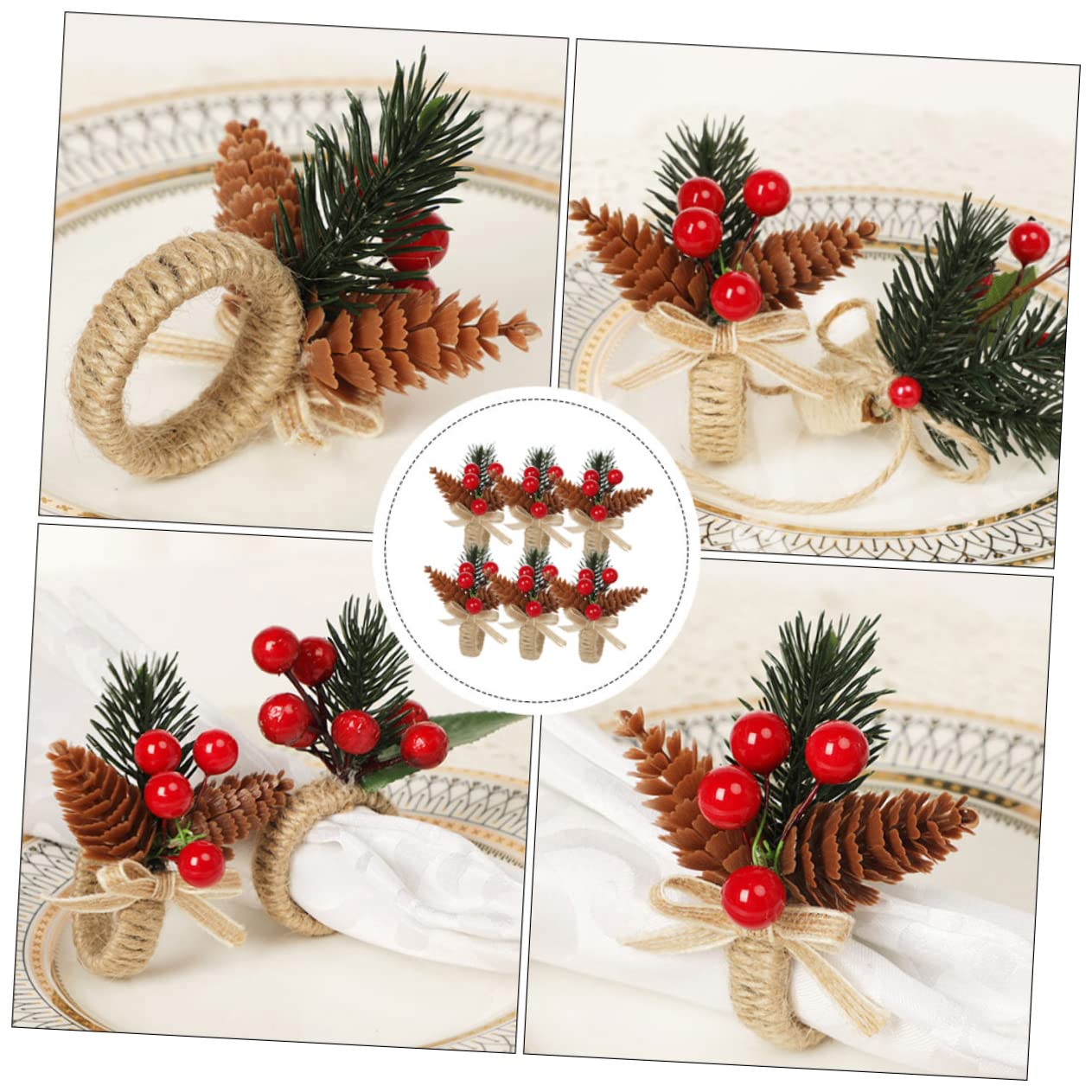 Alipis 18stücke Weihnachtsserviettenringe Mit Und Beeren Festliche Tischdekoration Für Partys Hochzeiten Und Besondere Anlässe Serviettenhalter Aus Hochwertigem Material Für Zuhause