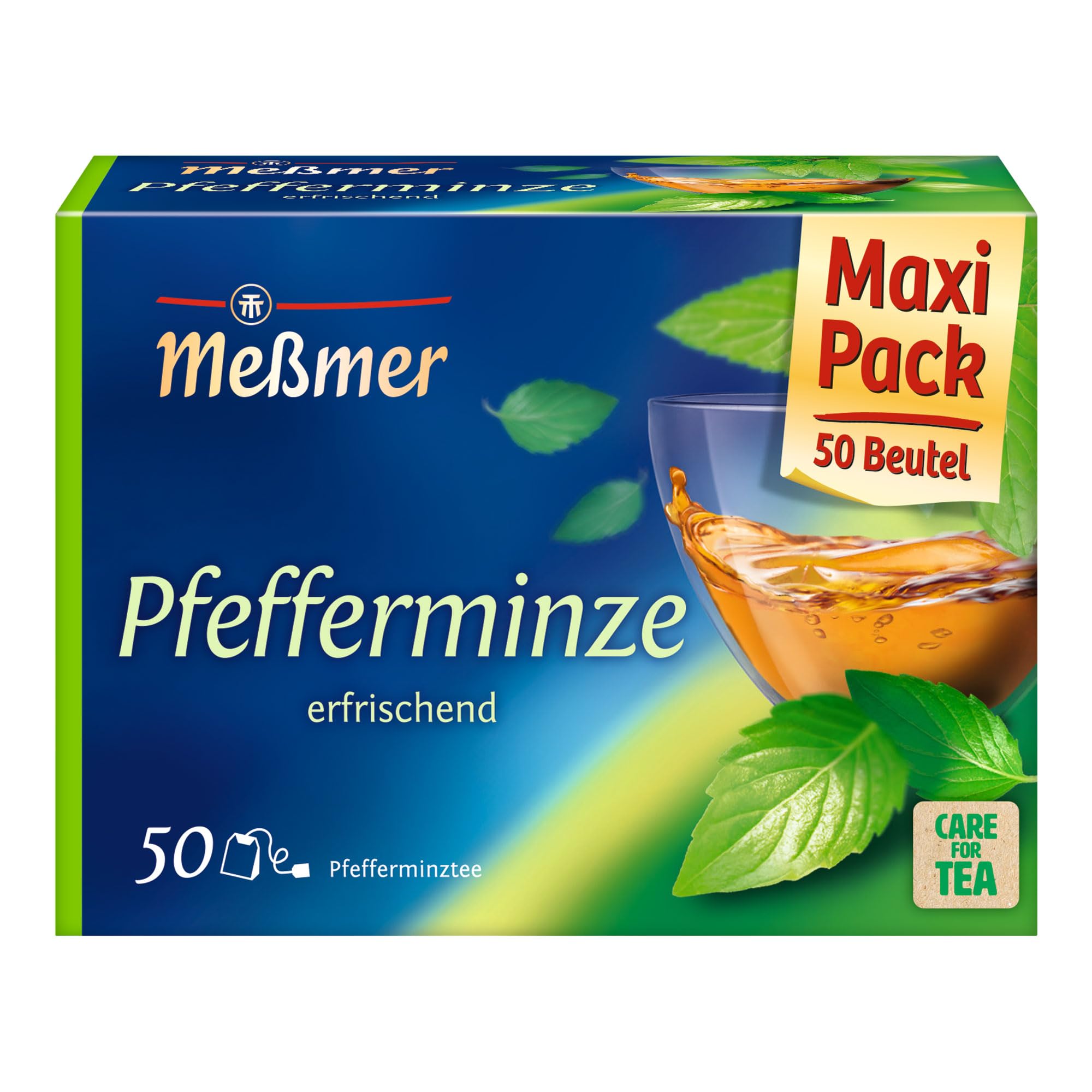 Meßmer Pfefferminze | Erfrischender Kräutertee | 50 Teebeutel | erfrischender Geschmack