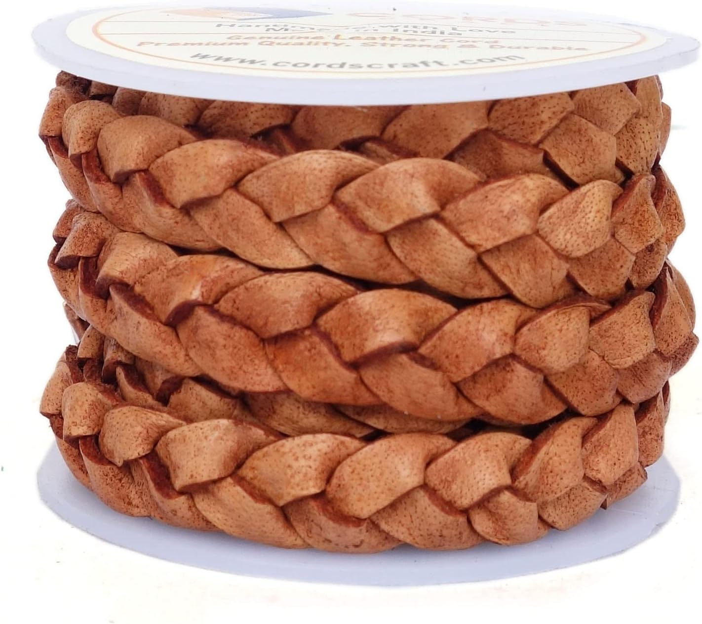 10mm 3 Ply Flat Braided Genuine Leather String Cord, Rope for Jewelry Making, Necklaces, Bracelets, Wraps, Crafts and Hobby Projects, Tan Vintage Color, Hand Braided, Roll of 2 Meters - Image 7
