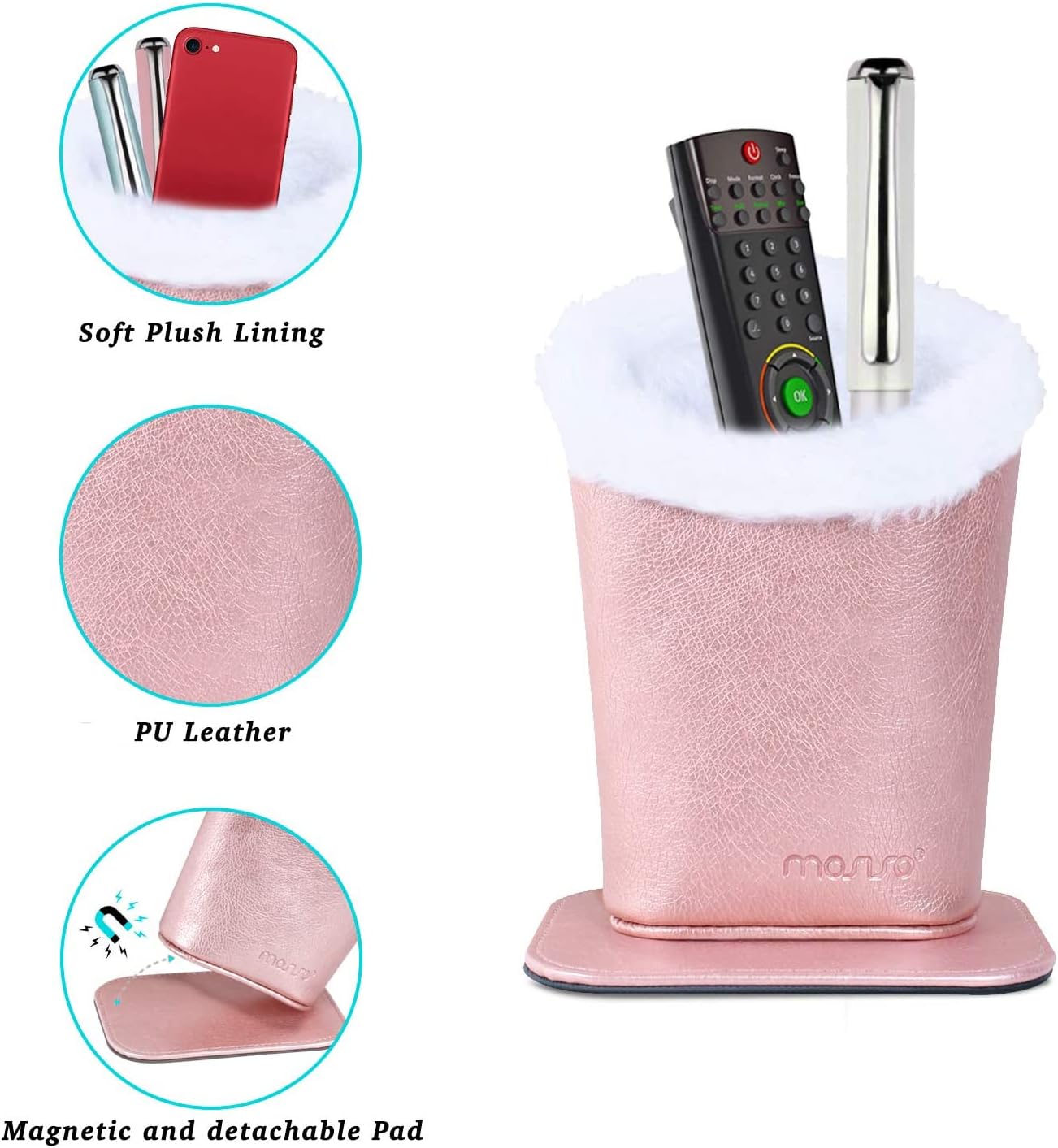 MOSISO Eyeglasses Holder with Magnetic Base&Compatible with MacBook Air 15 inch Case 2025-2023 M4 M3 M2, Plastic Hard Shell&Sleeve Bag&Keyboard Cover&Webcam Cover&Screen Film, Pink&Rose Gold