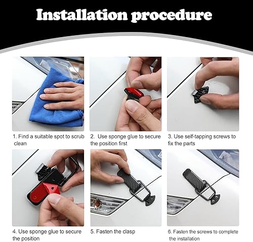 Miniatura 6 de ZKFAR Kit de 2 clips de bloqueo de gancho de seguridad para parachoques de automóvil, hebilla fija de metal para automóvil, bloqueo de bayoneta de