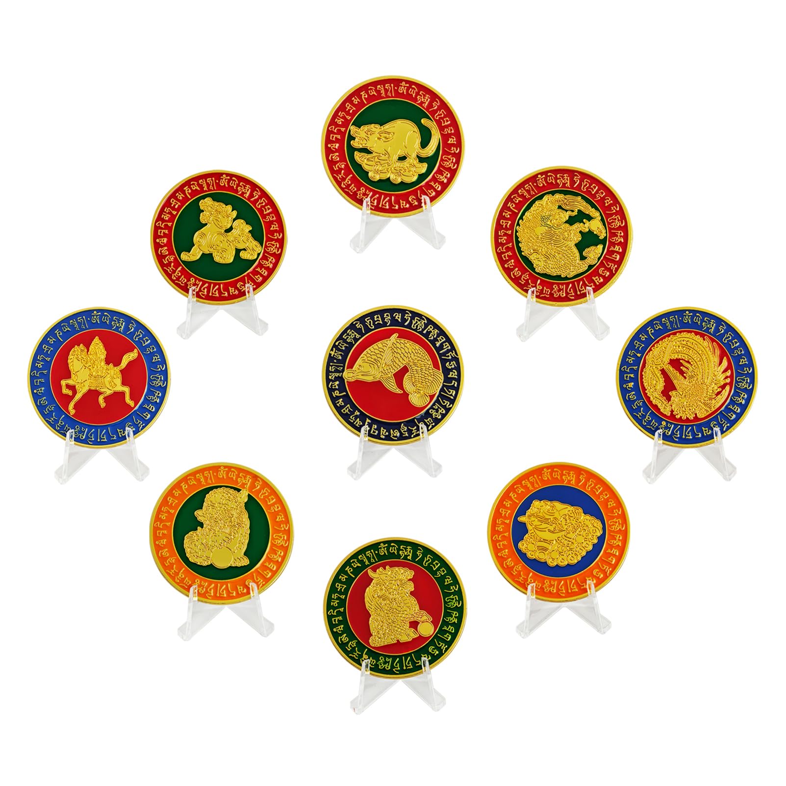 Juanxian Feng Shui Sure Win Winning Streak Coins Wealth Prosperity Winning Hand Wealth Home Decorating Harmony Balance Peace Chinese JW5656 Set Of 9 - Image 4