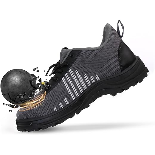 HEALTH SAFE Safety Shoes - Puncture-Resistant - 8 UK