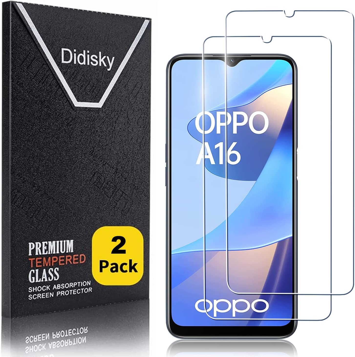 Didisky Tempered Glass Screen Protector for Oppo A16 / A16S / A54S, [2