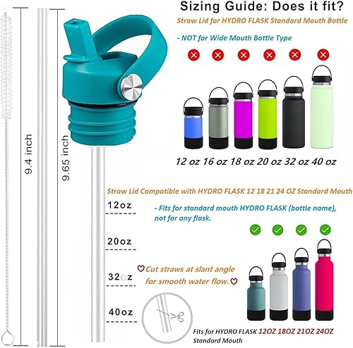 Miniatura 3 de Tapa de popote para Hydroflask, tapas con popote para Hydro Flask de boca estándar de 18, 21, 24 onzas, tapa deportiva de repuesto para tapa