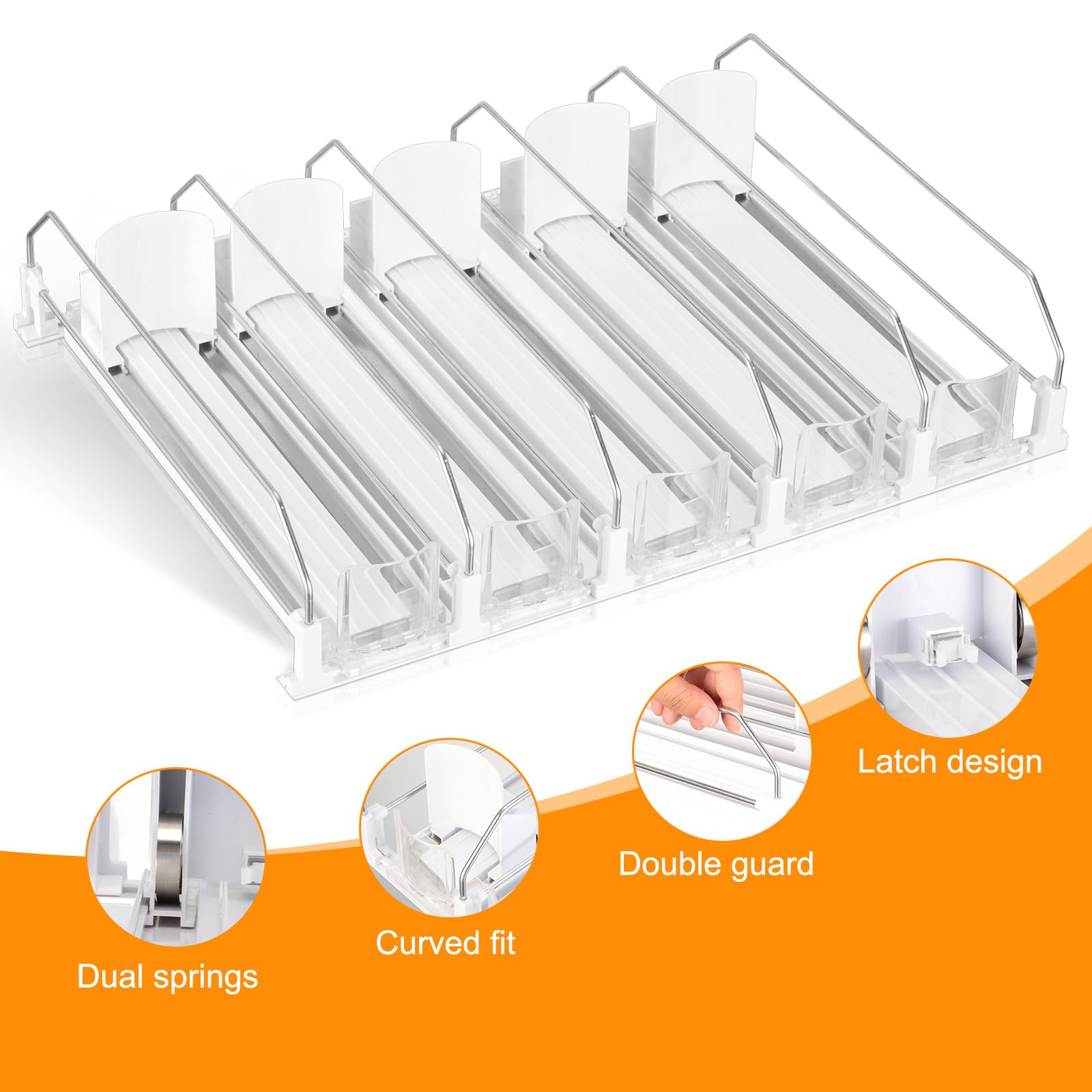 VINATO Organizador Nevera Dispensador de Latas para Frigorifico Organizador Latas Nevera Dispensador Cerveza 5 Filas Automático Ajustable