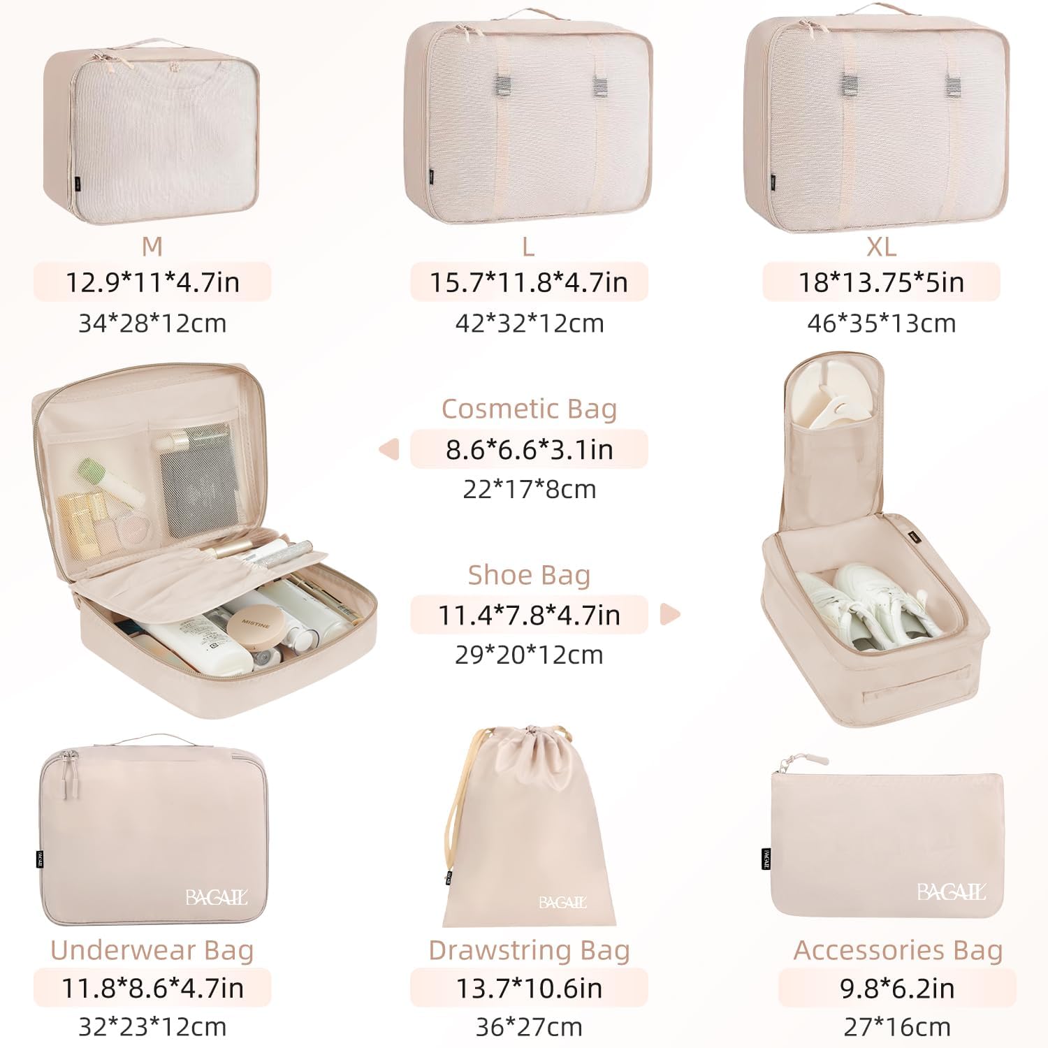 Travel Smart: Discover the BAGAIL 8 Set Packing Cubes for Ultimate Organization!