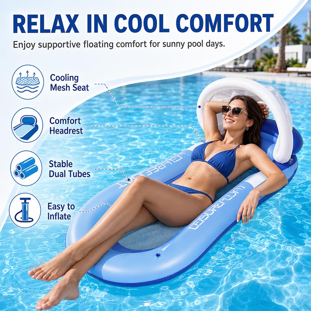 Matelas Gonflable Piscine 185 X 170 Cm – Coussin Détachable, Porte-gobelets – Flamants Roses