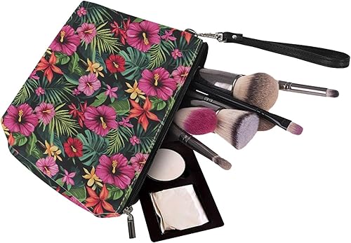 Miniatura 4 de Bolsas de cosméticos de flores de mandala para mujer, con cremallera, bolsa de maquillaje de viaje, espaciosa, bolsa organizadora de artículos de