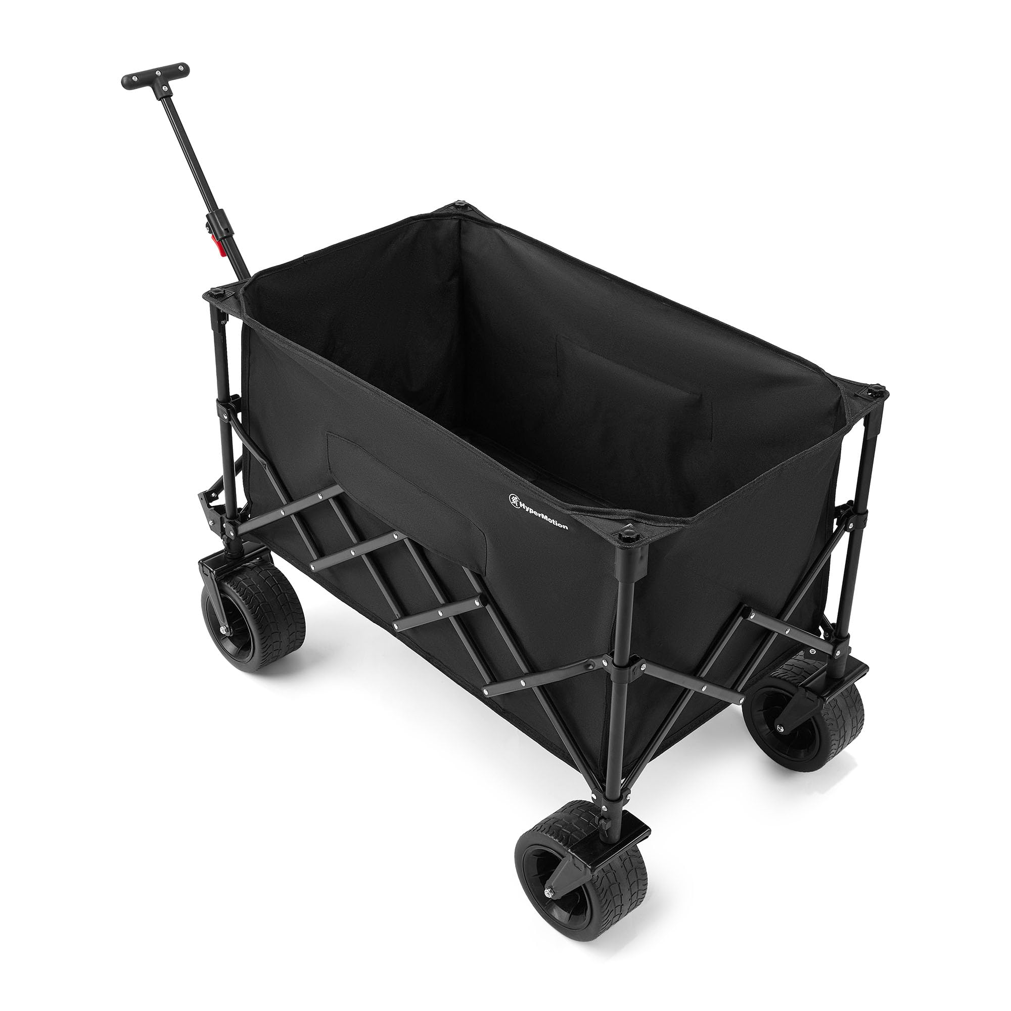 HyperMotion Składany Wózek Transportowy Turystyczny XL 200L Czarny Przyczepka Ogrodowa na Zakupy Plażę Kemping Duża Ładowność 80 kg Koła Terenowe