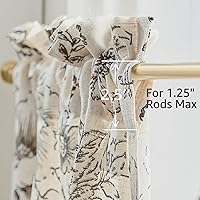 Vista 8 de jinchan Cenefa con estampado floral para ventanas de 36 pulgadas de largo, cenefas de cocina de lino para filtrar la luz campestre, tratamiento