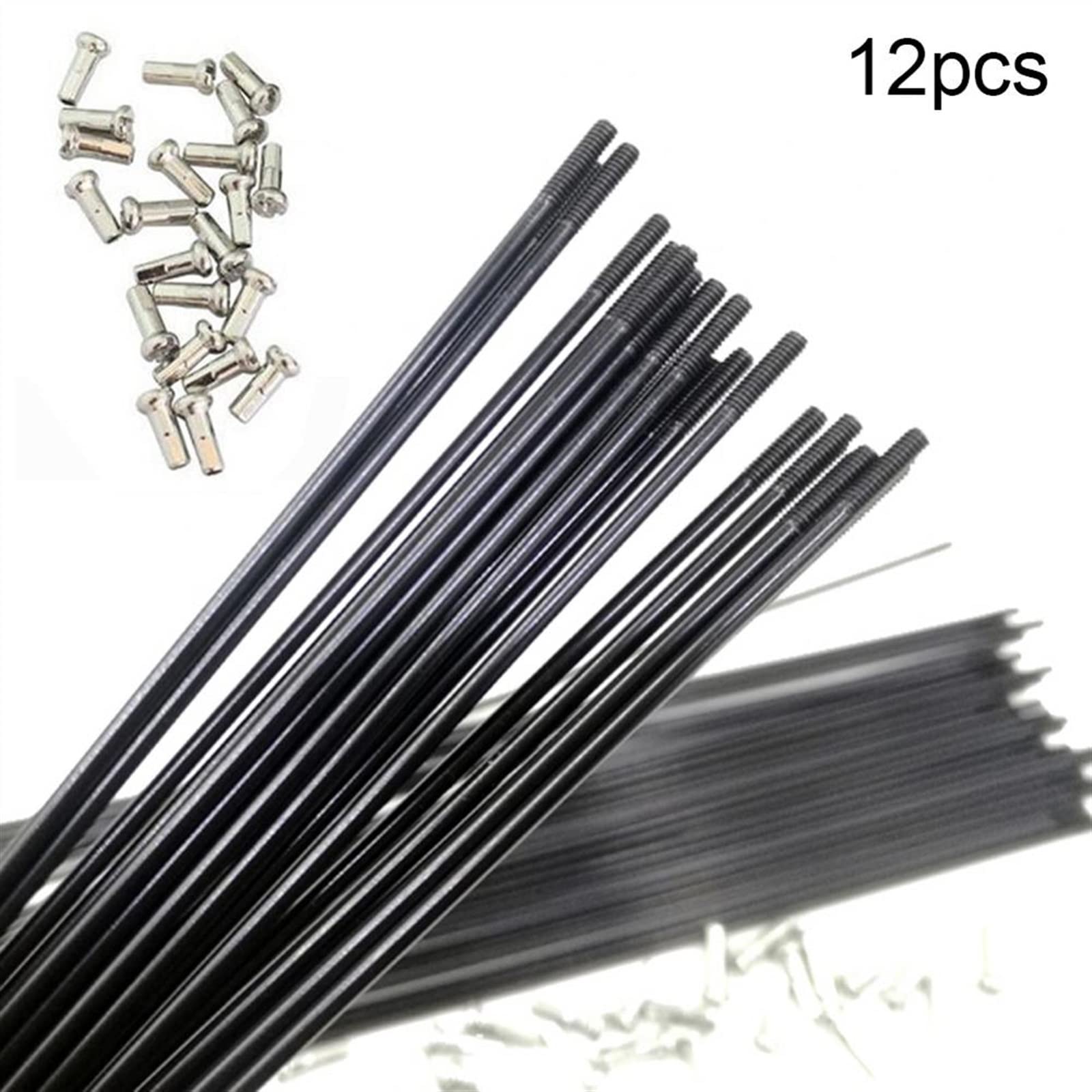 Radios de Acero para Bicicletas, 12pcs 260-296 mm Ciclismo de Acero Inoxidable Bike Bike 14 G Radio Radio de la Aguja de Tejer Bicina de Cobre eléctrico Rueda de Cobre(296mm)