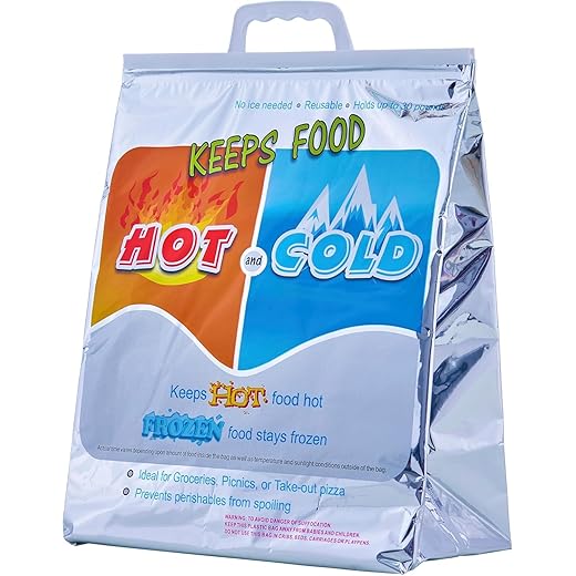 Fastiven Hot and Cold Insulated Bags for Food Delivery, Keeps Food Warm or Frozen, Food Storage for Hot and Frozen Food for Travel, Disposable Cooler Bag, Reinforced Thermal Lunch Bag (1)
