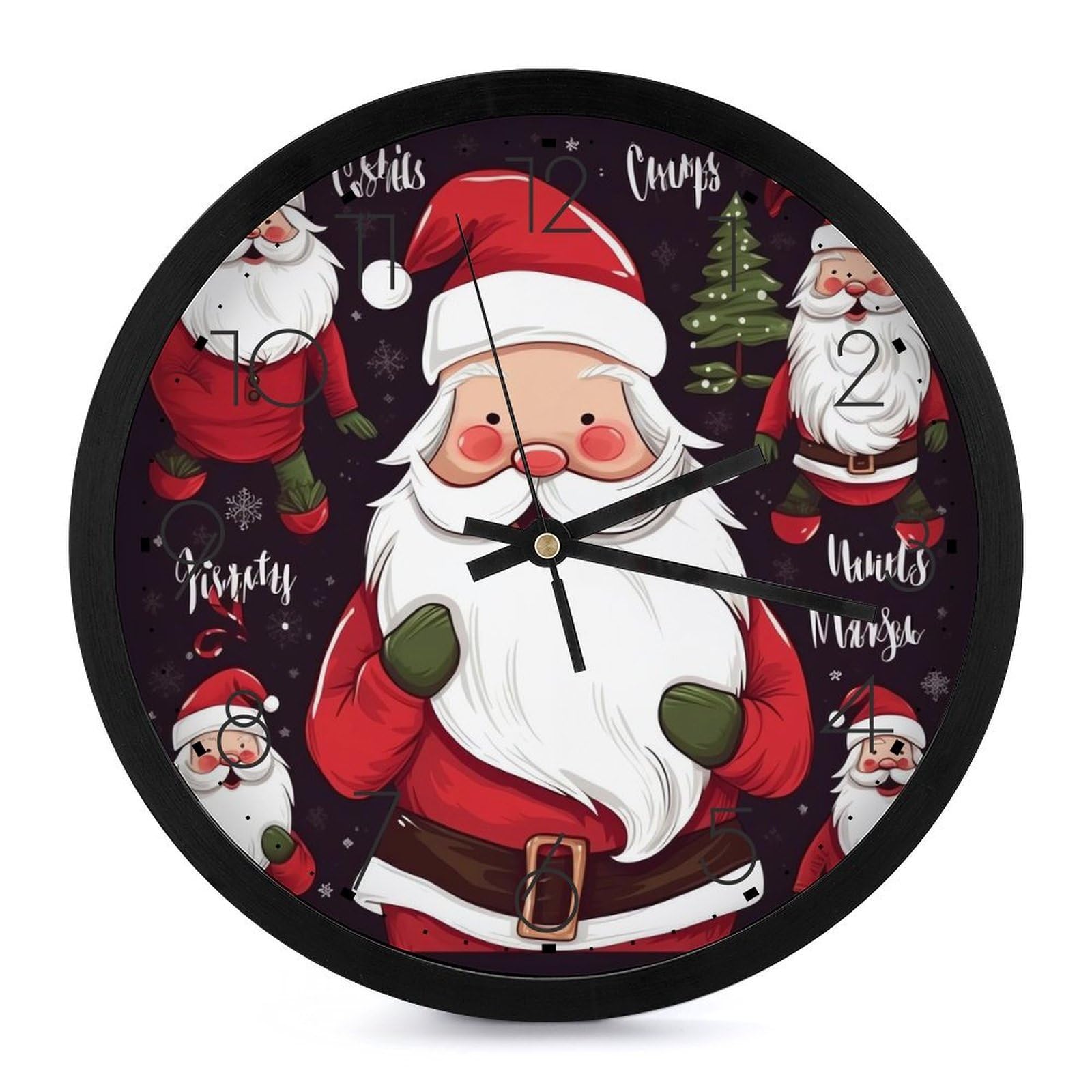 Grande horloge murale salon décoration Noël sans bruit