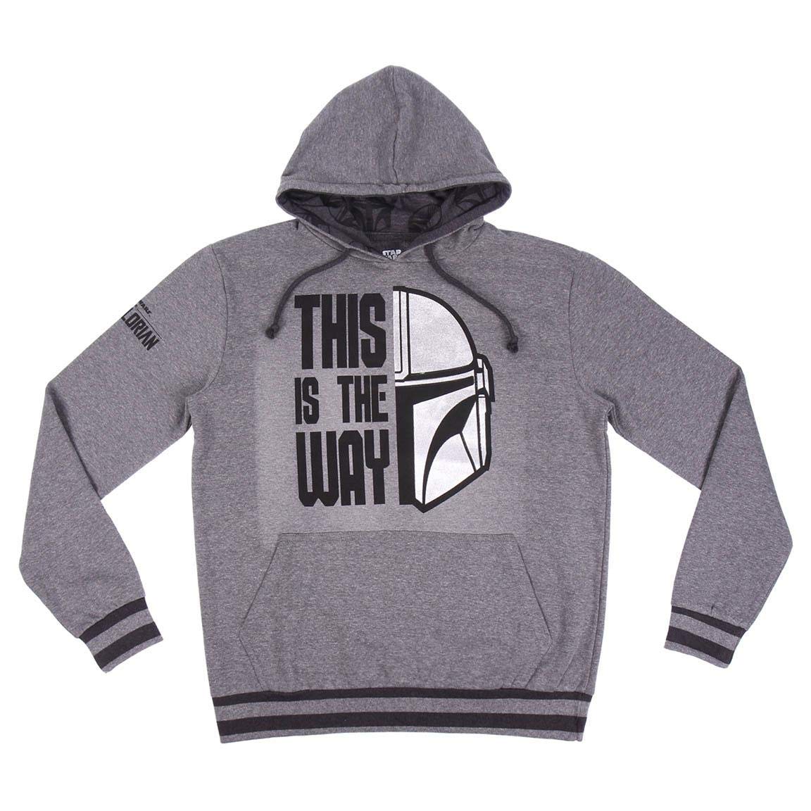 Cerdá Sudadera Gris con Capucha The Mandalorian Star Wars Adulto Unisex