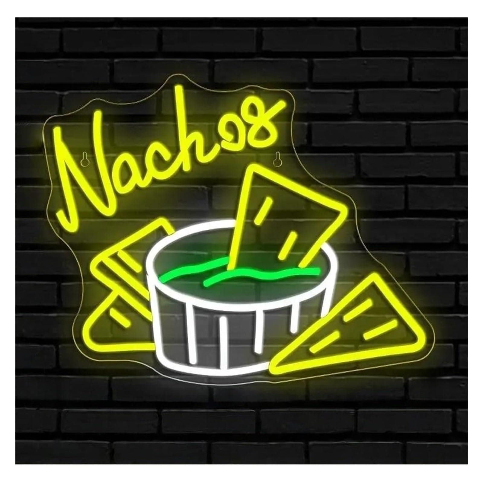 XENITE Hanging Art Neon Signs Nachos Neon Signs USB Powered, Adjustable Brightness Nachos Neon Lights Suitable for Restaurant Decor 31cmx42cm
