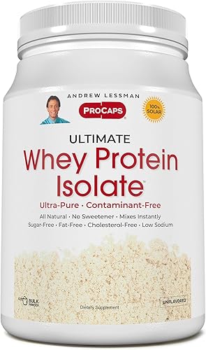 ANDREW LESSMAN Ultimate Whey Protein Isolate 60 porciones apoya la recuperación del entrenamiento y el músculo magro sin OMG, sin sabores añadidos,