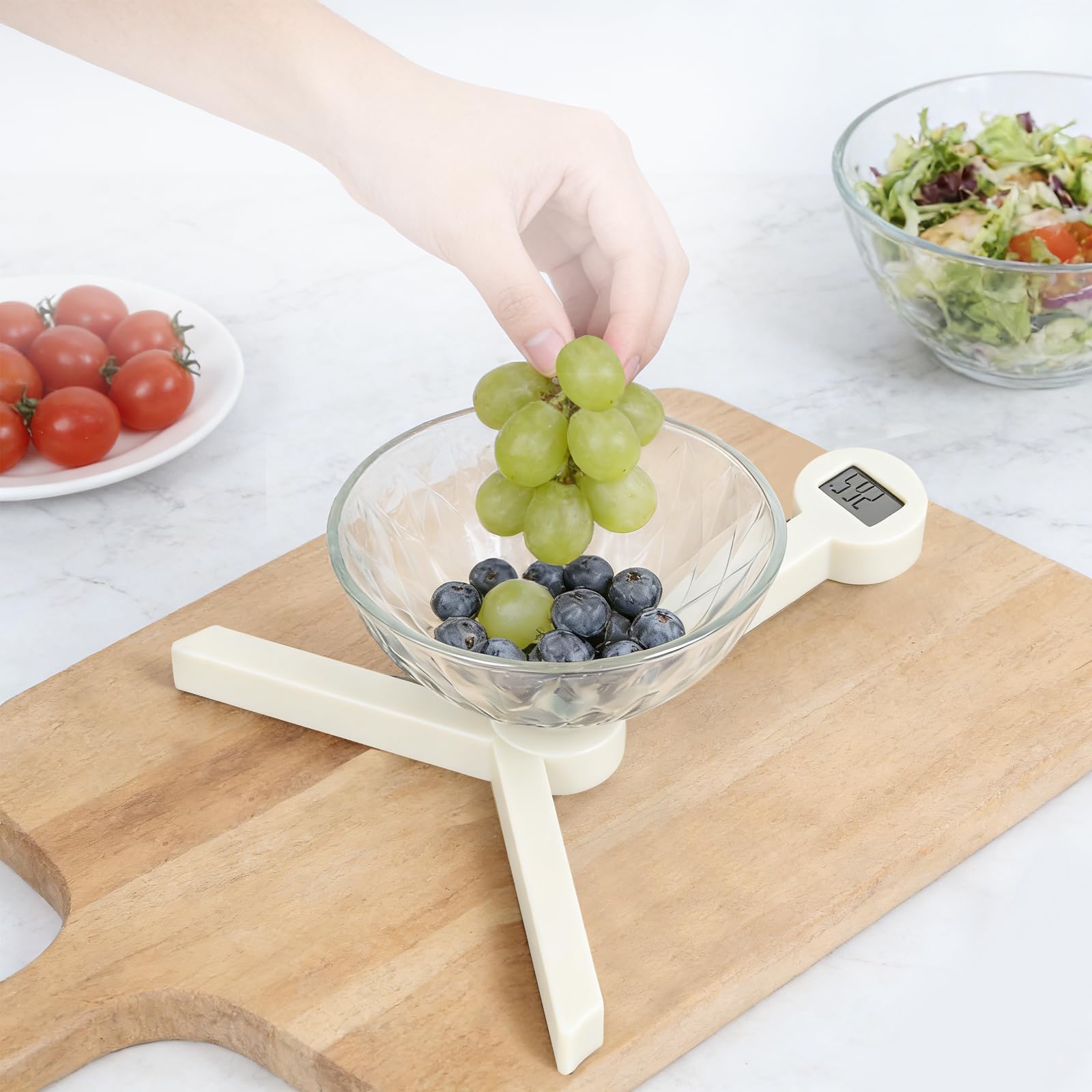 Báscula portátil para alimentos, mini báscula digital plegable de bolsillo, herramienta de pesaje compacta para control de dieta, viajes y horneado diario