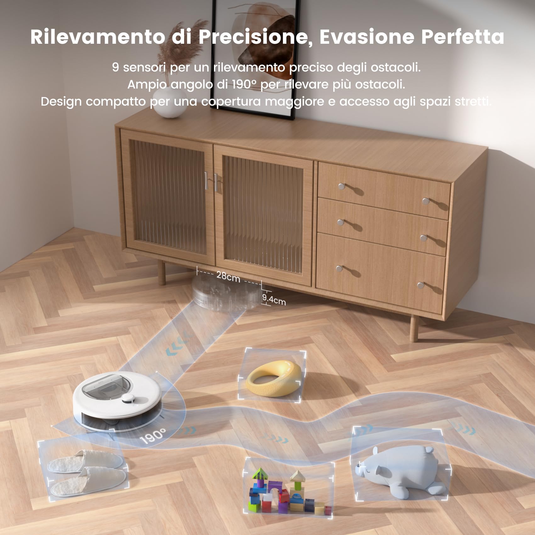 OKP L6 Aqua Robot Aspirapolvere Lavapavimenti con Mappatura, LiDAR DToF, 6000Pa, 150 Min, WiFi/APP/Alexa, Zone No-Go, 3 IN 1 Robot Lavapavimenti e Aspirapolvere Ideale per Peli di Animali Tappeti