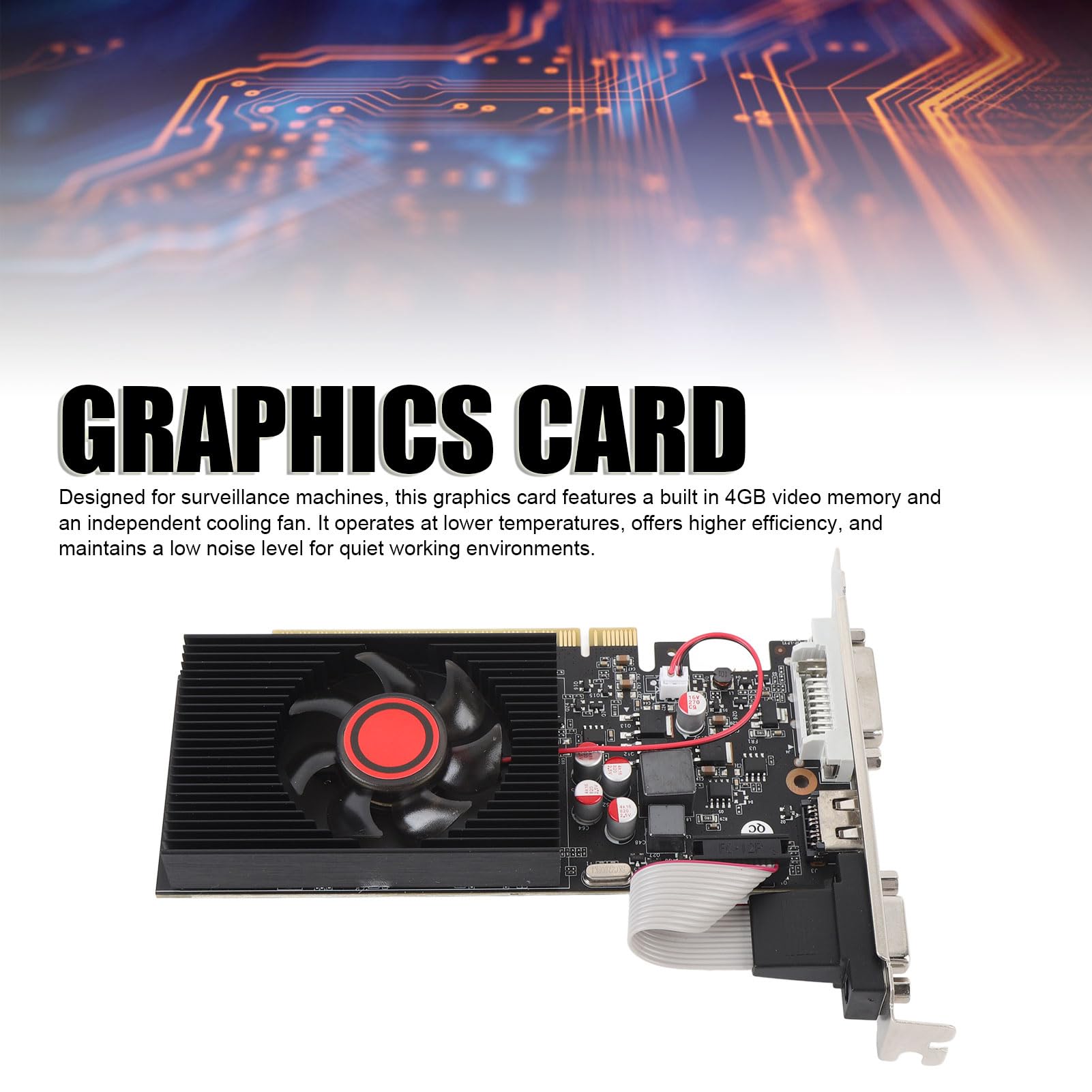 GT730 4 GB DDR3 Karta Graficzna, 128-bitowy Procesor Graficzny z Dual Displayport, Porty DVI VGA HDMI, częstotliwość Podstawowa 650 MHz do Gier i Codzienne Przetwarzanie