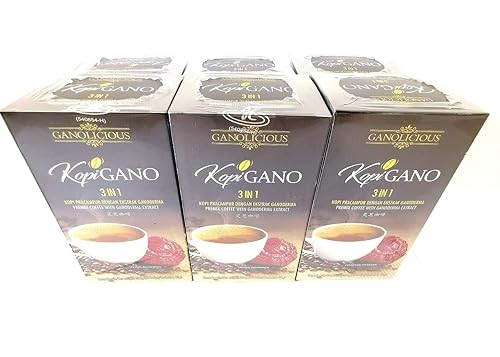 6 cajas Gano Excel GanoCafe 3 en 1 café instantáneo extracto de Ganoderma Lucidum por EcBuy