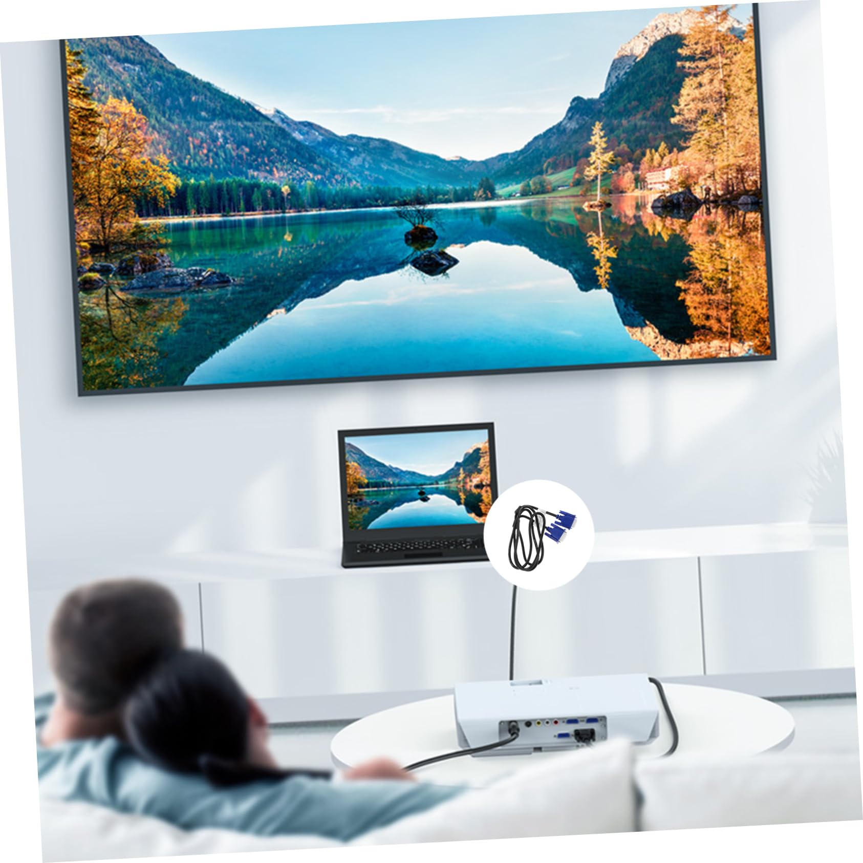 BRIGHTFUFU Superb Craftsmanship Vga Cable Lightweight Compact Easy to Store Carry Data Cable