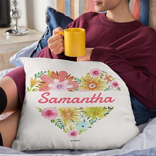 Miniatura 5 de TRIENCY Funda de almohada personalizada con flores florales, funda de cojín con nombre personalizado, regalos de inauguración de la casa para