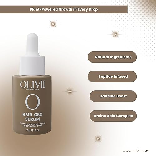 Miniatura 8 de Olivii HAIR-GRO - Suero de cuero cabelludo para adelgazamiento y desprendimiento del cabello, resultados rápidos, aumenta el crecimiento del
