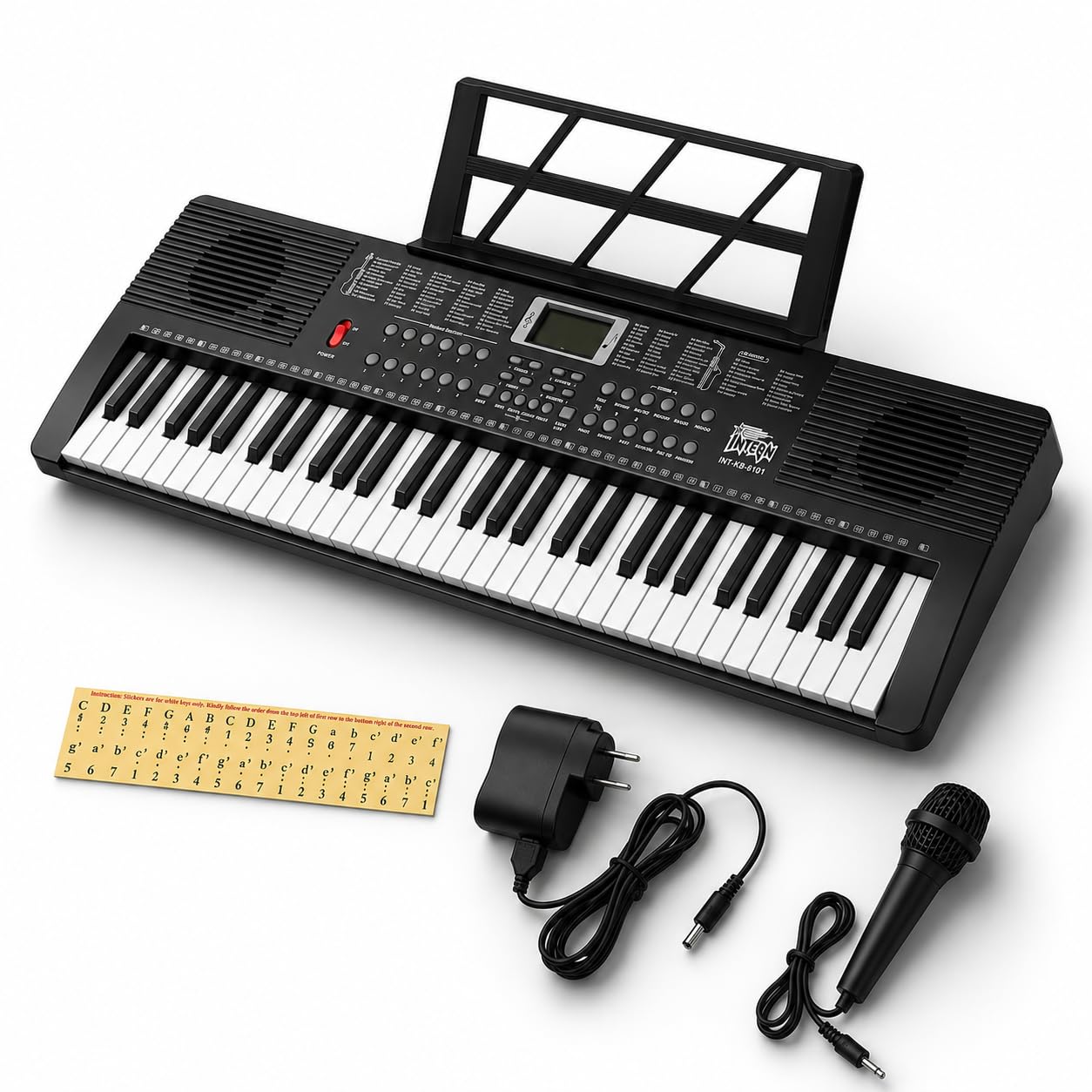 INTERN Digital 61 Keys Electronic Piano Keyboard | LED Display, Mic & Adapter | Music Keyboard for Experts & Beginners with 255 Rhythms, 255 Tones, 24 Demo Songs With Adapter & Microphone. (6101)-image-31