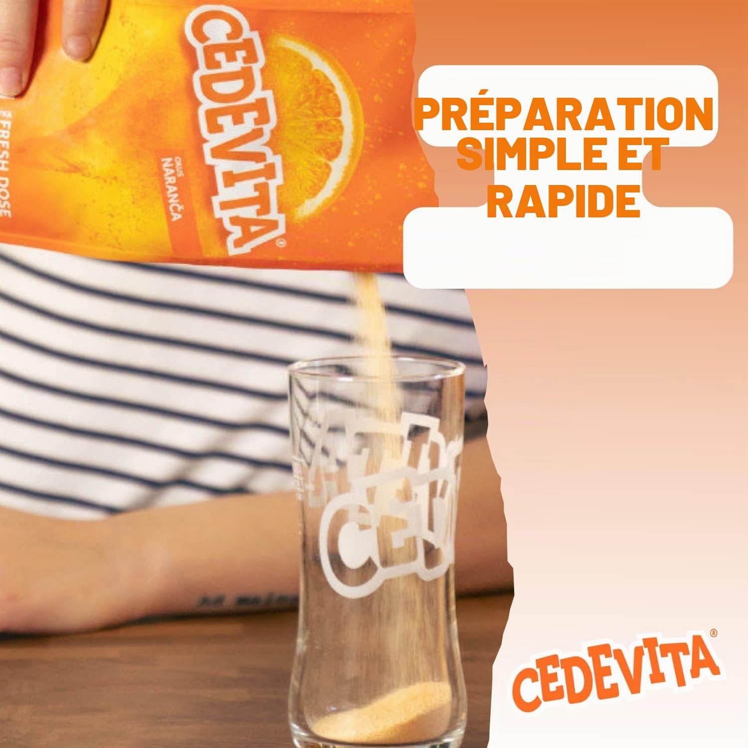Cedevita orange 2 x 1 kg naranca poudre effervescente avec 9 vitamines pour 26L boissons non alcoolisées
