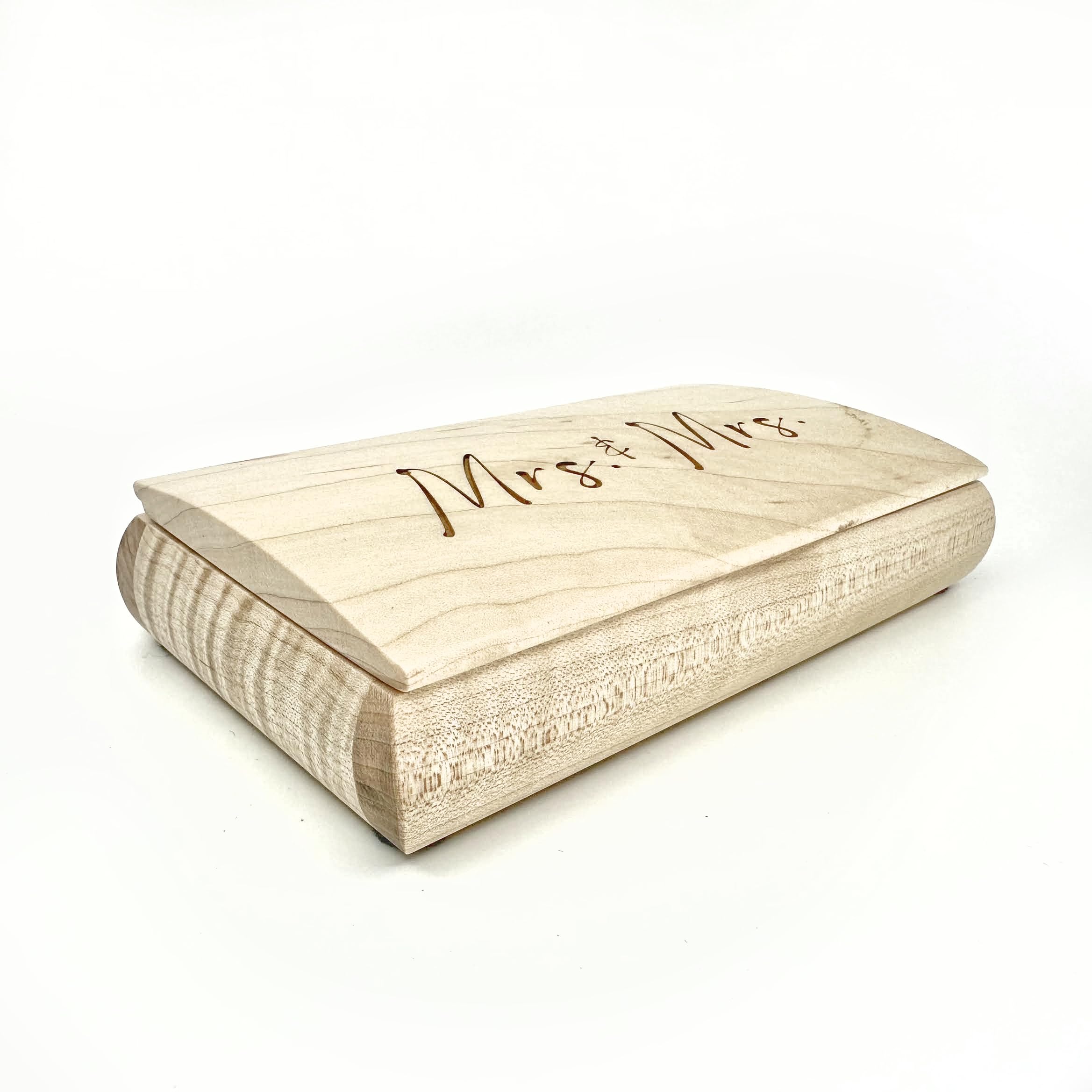 Mikutowski Woodworking Caja de recuerdos de madera para recién casados, regalo de aniversario o inauguración de la casa para parejas gay, hecha a mano en los Estados Unidos, USA-08MRSMRS