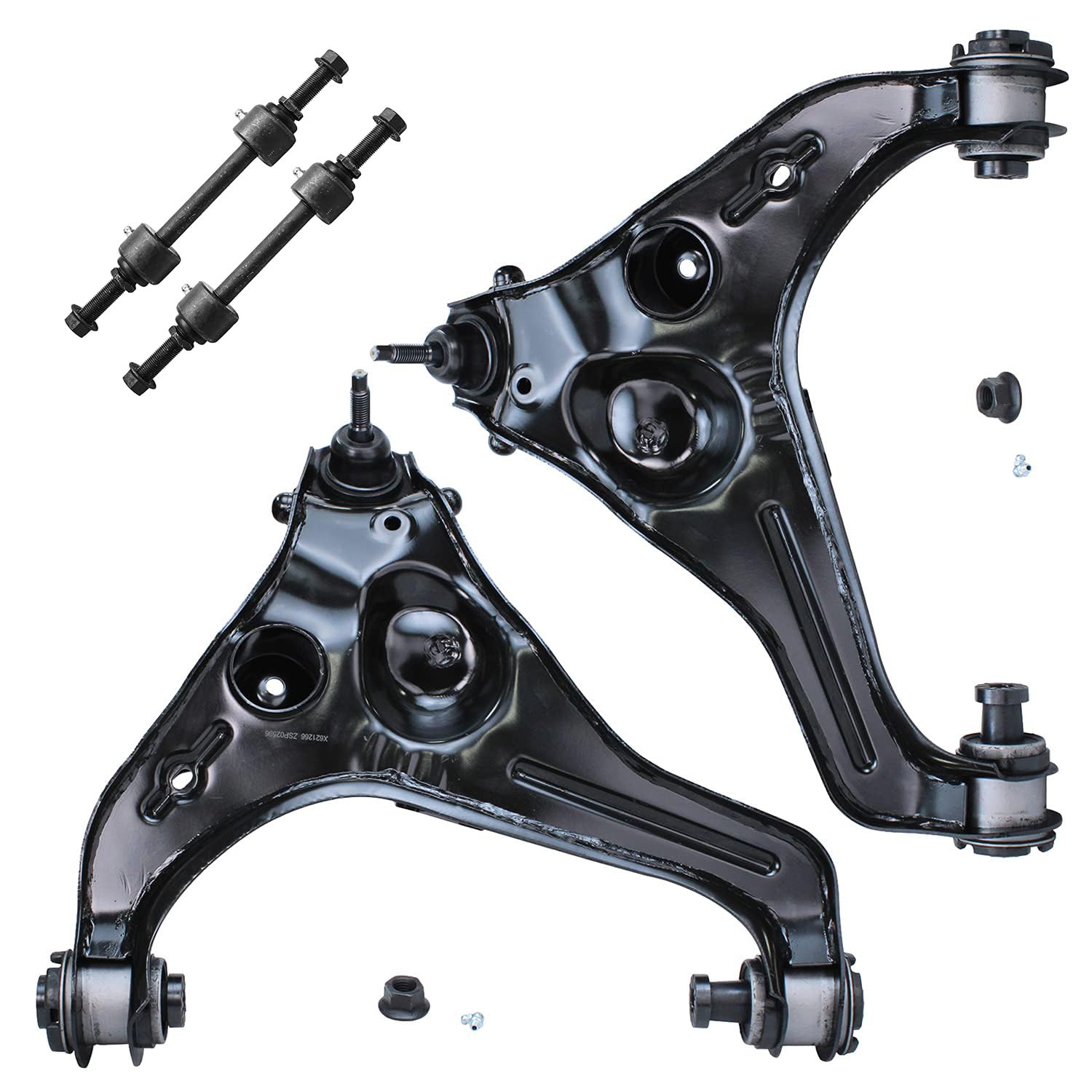 detroit axle - 4wd front 4pc control arms for 09-13 ford f-150, 2 lower control arms assembly 2 stabilizer sway bar end links 2009 2010 2011 2012 2013 replacement