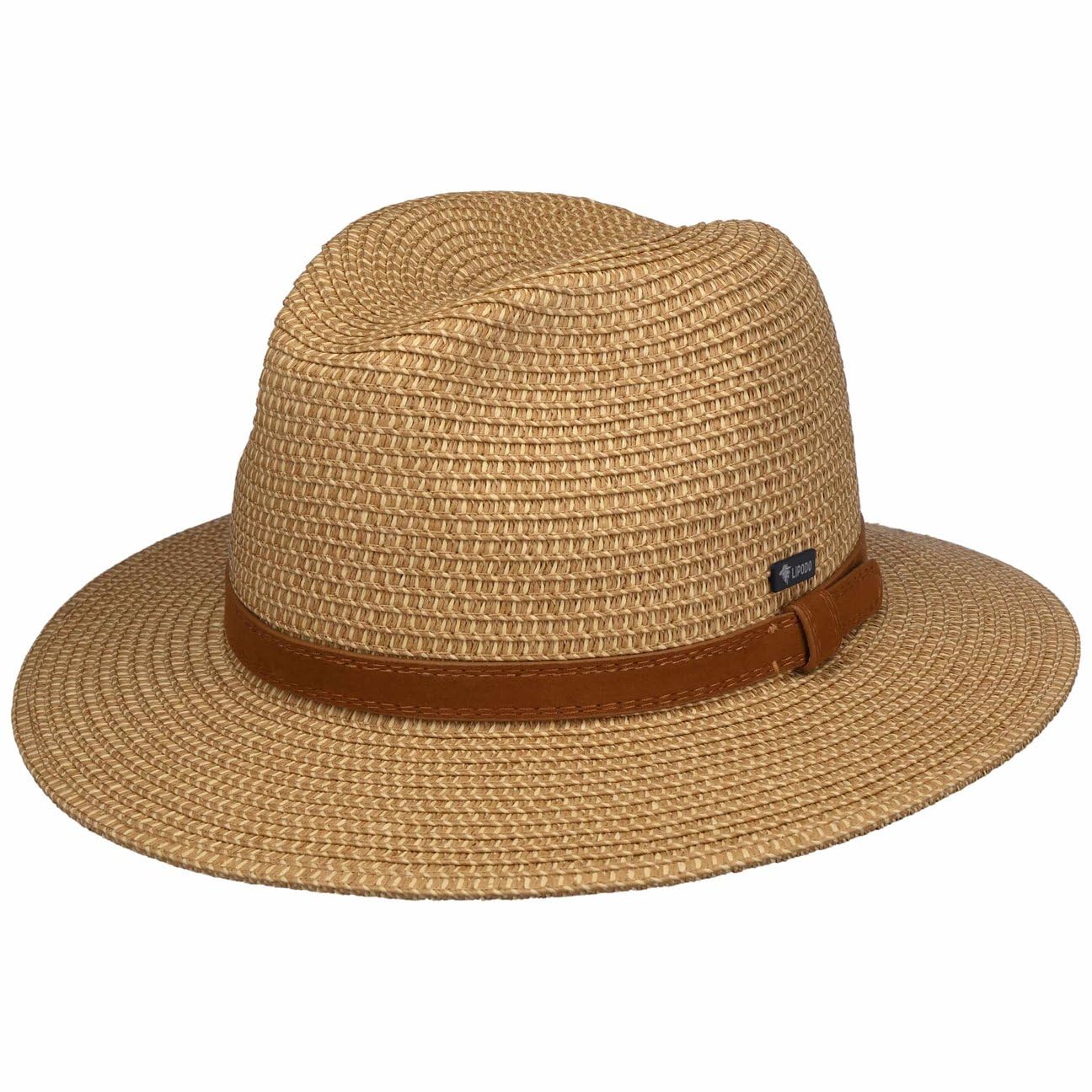 LIPODO Marvello Cappello Traveller in Paglia di Viscosa Fascia in Similpelle Prodotto in Italia Uomo Primavera Estate