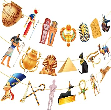 Ancient Egyptian Banners 3Pcs Ancient Egyptian Party Decorations Egypt Mythology Cutout Banners Pyramid Mummy Pharaoh of Egypt Decor for Education Culture Birthday Party Supplies