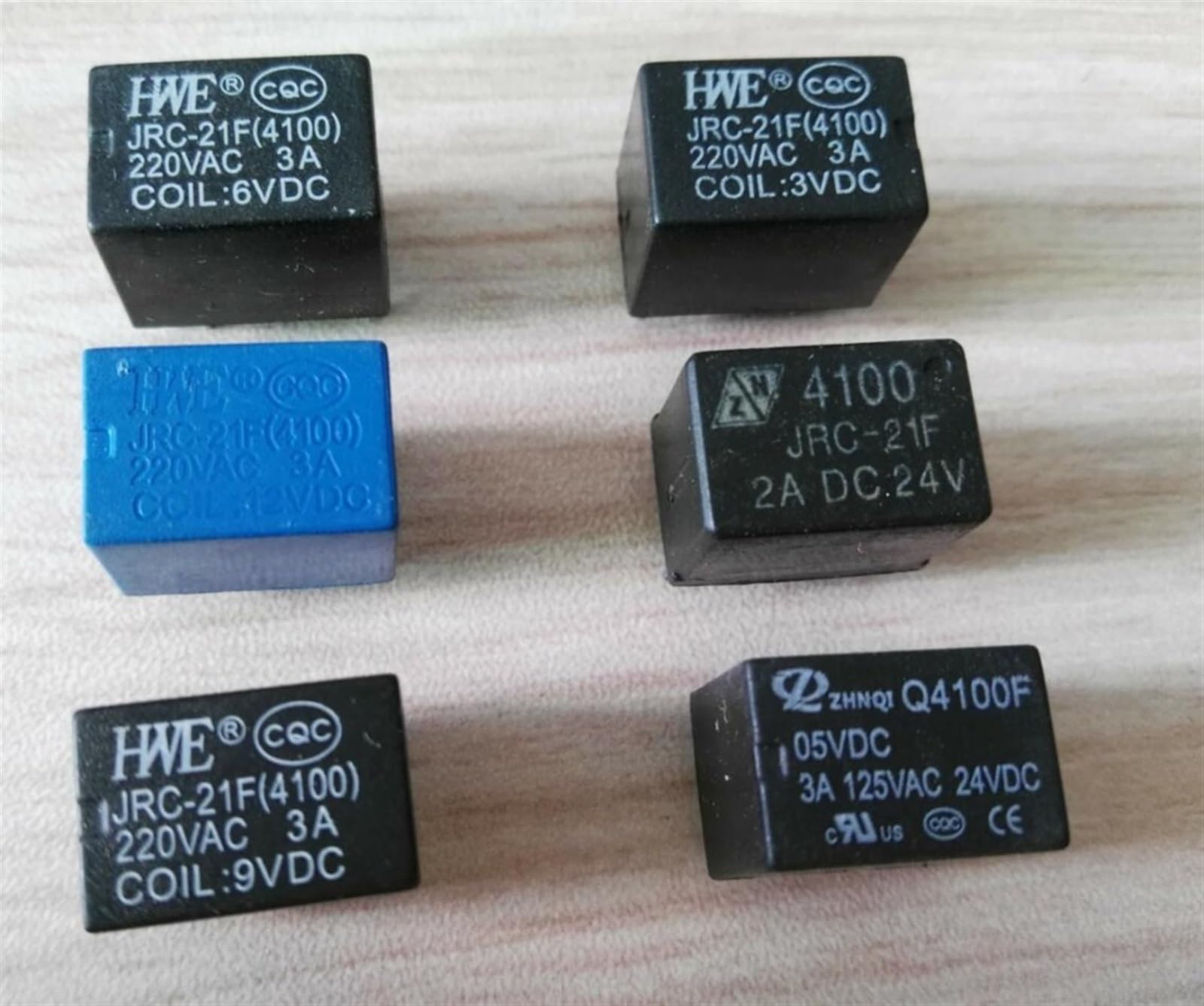 AERBNYEQP 5pcs Miniature PCB Relay 6 pins Mini DC 3V 5V 9V 12V 24V JRC-21F 4100 Switch