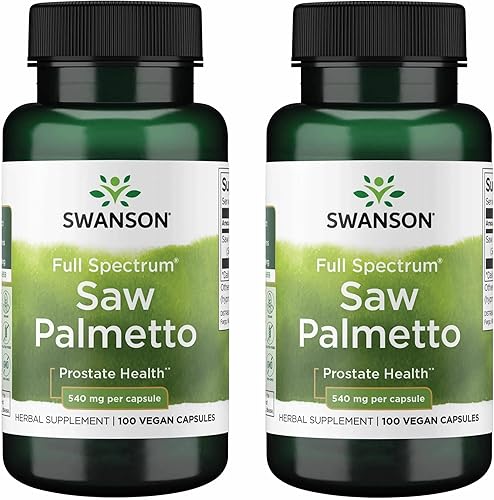 Swanson Saw Palmetto - Suplemento de hierbas que promueve el apoyo a la salud de la próstata masculina - Suplemento natural para el cabello y apoyo